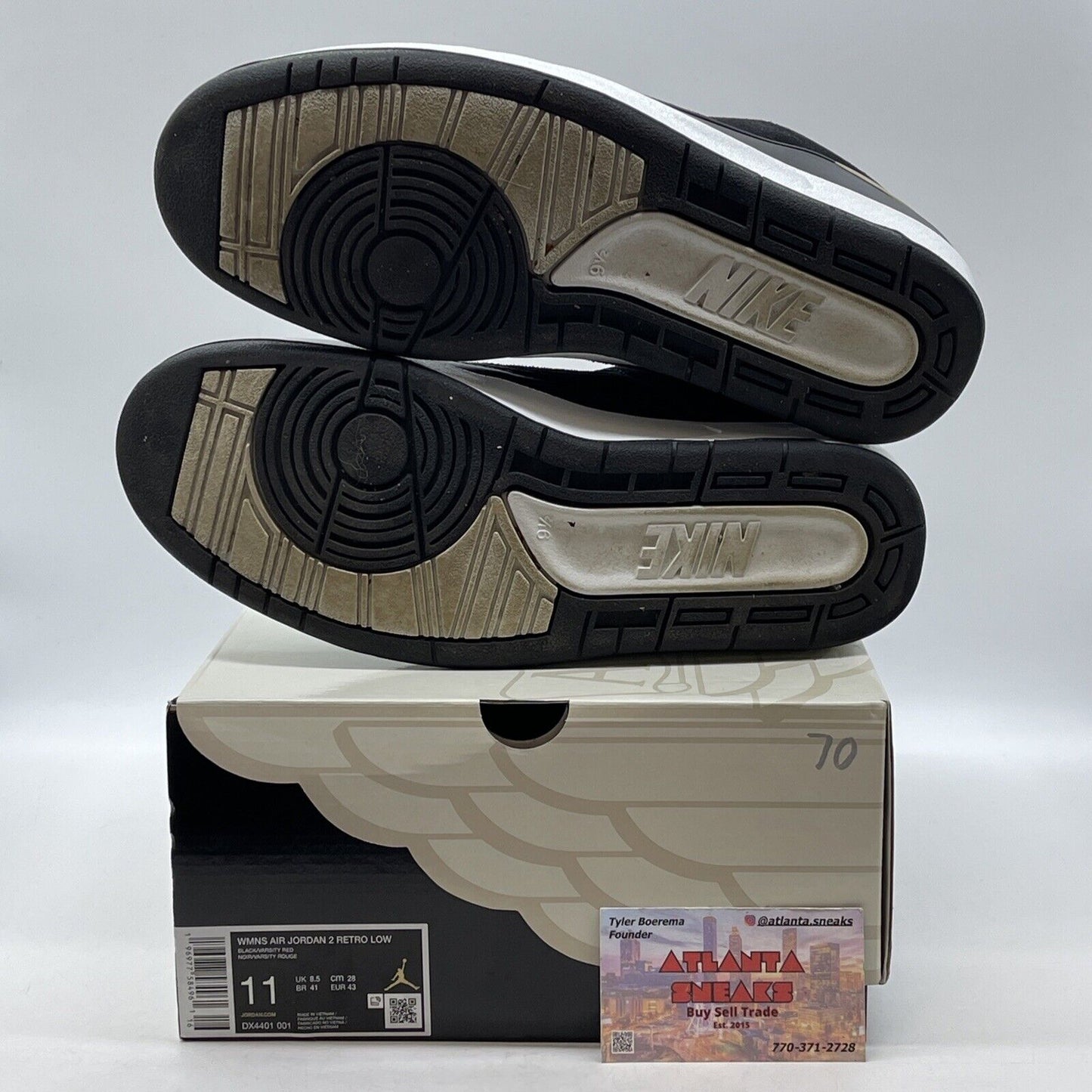 Size 11W- Air Jordan 2 Retro Low Black Metallic Gold Black White (DX4401-001)