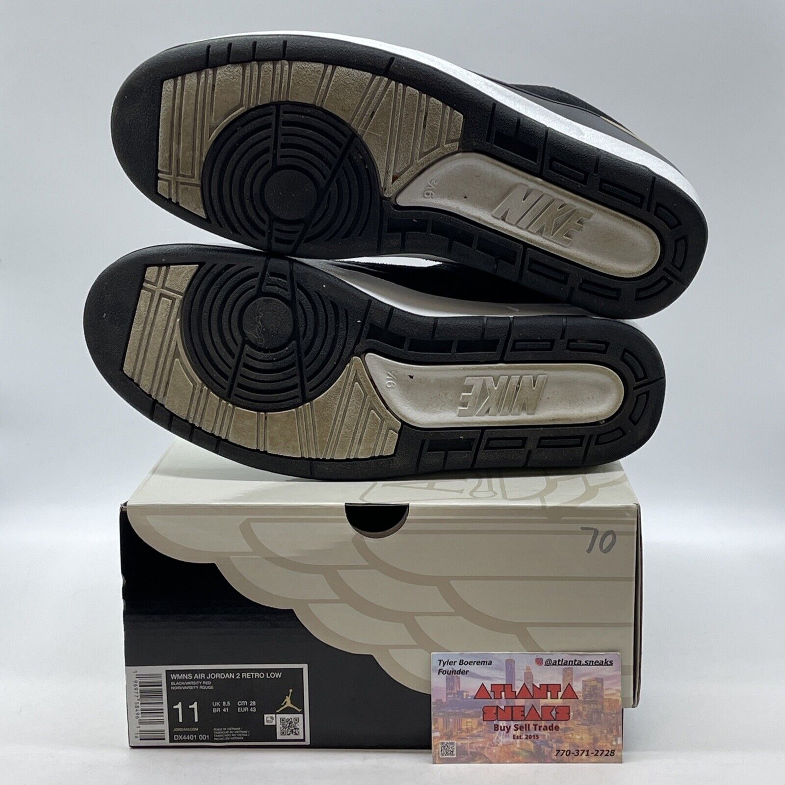 Size 11W- Air Jordan 2 Retro Low Black Metallic Gold Black White (DX4401-001)