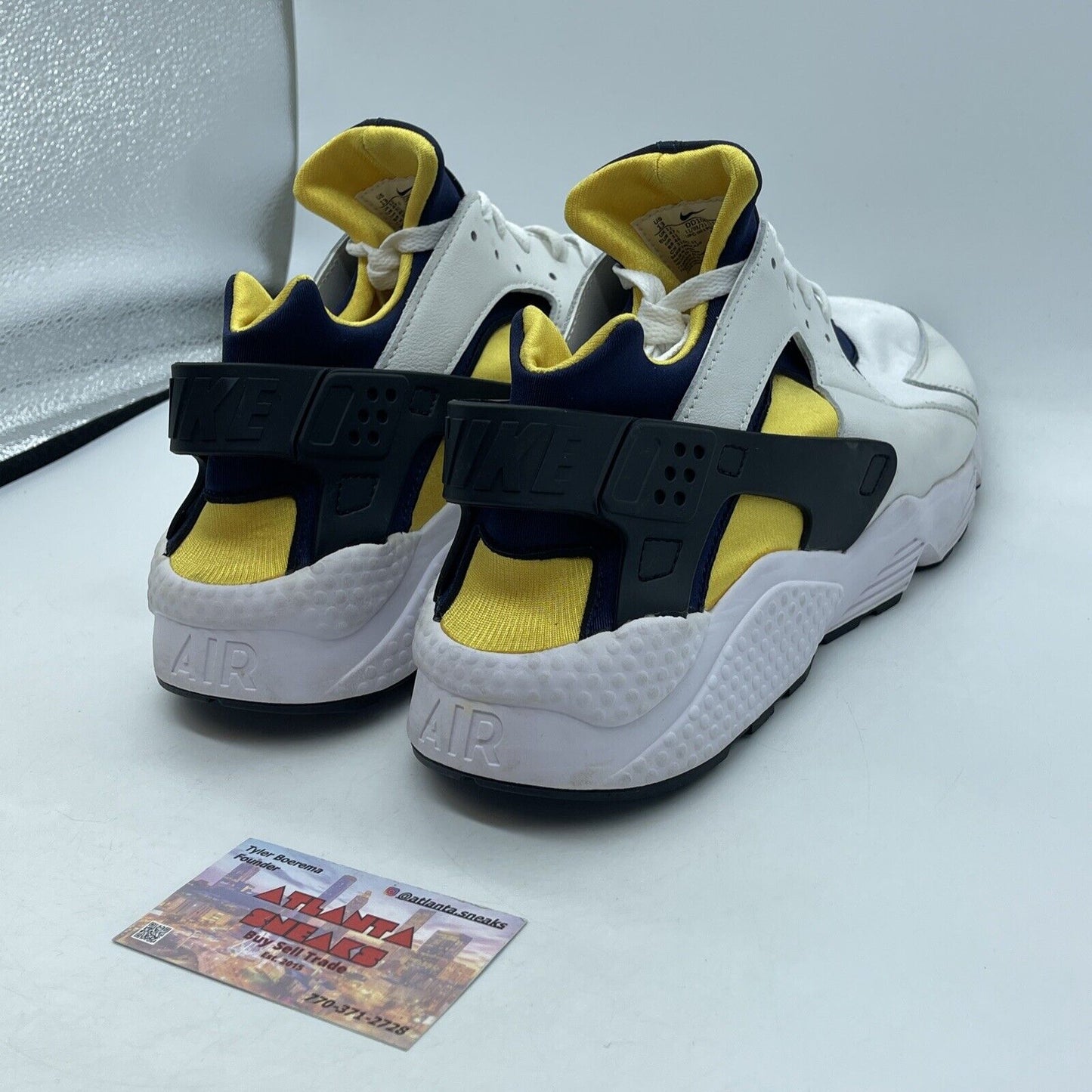 Size 13 - Nike Air Huarache Michigan Navy Yellow White (DD1068-107)