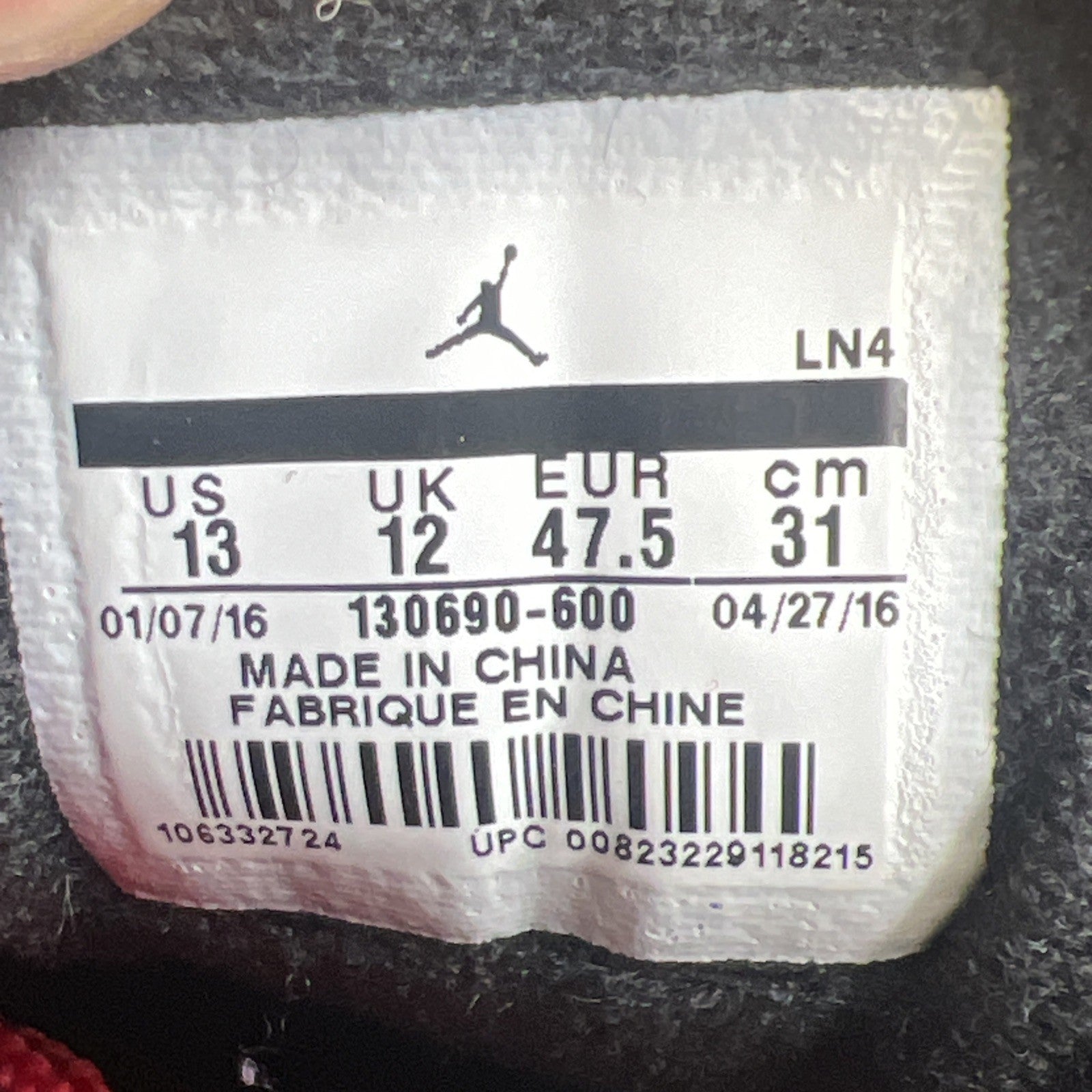 Size 13 - Air Jordan 12 Retro Gym Red (130690-600)