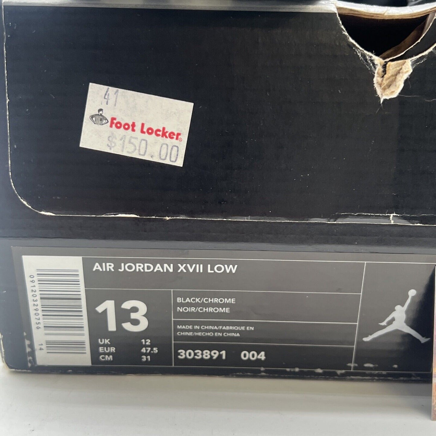 Size 13 - Air Jordan 17 OG Low Black Chrome (303891-004)