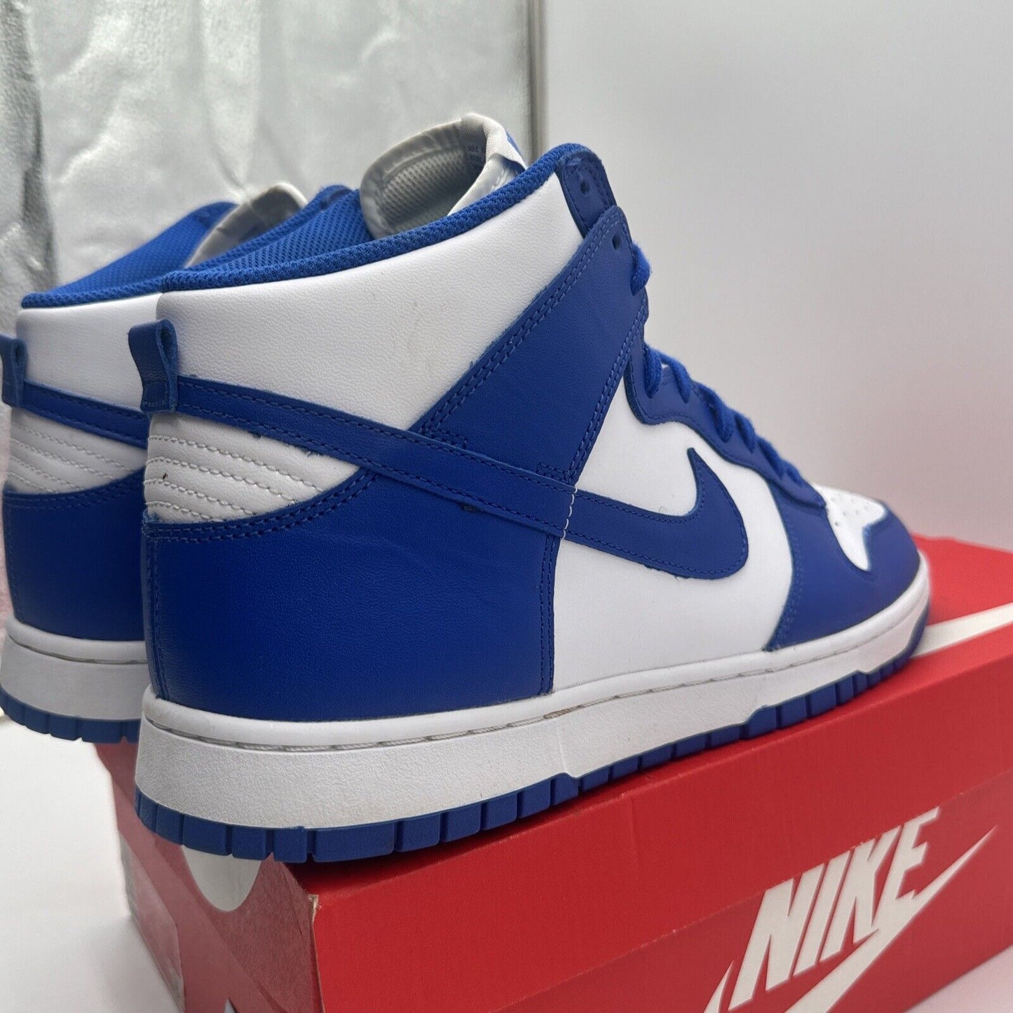 Size 13 - Nike Dunk High Game Royal 2021 Blue White Leather Kentucky Navy W Box