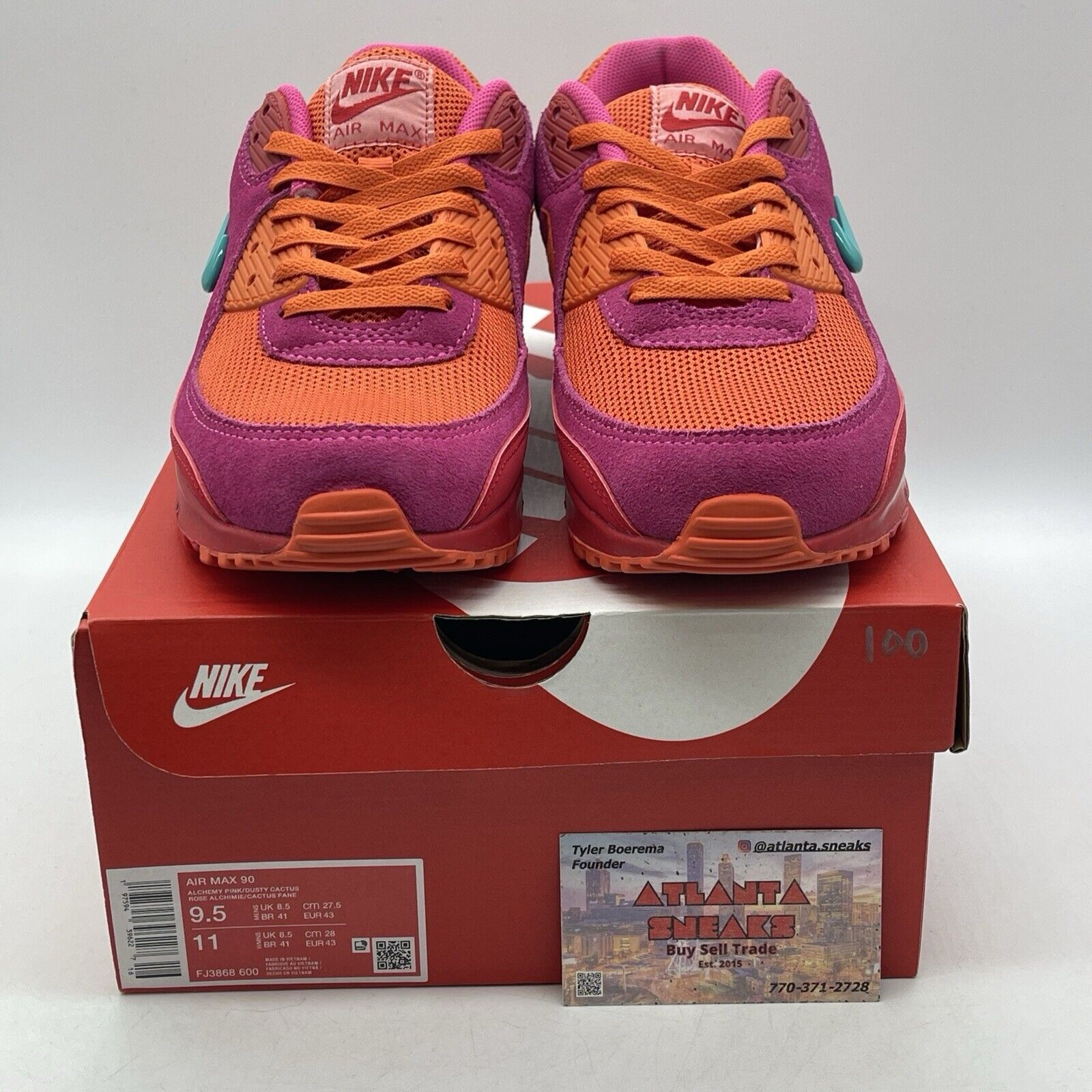 Size 9.5 Air Max 90 Alchemy Pink Suede Red Leather (FJ3868-600)