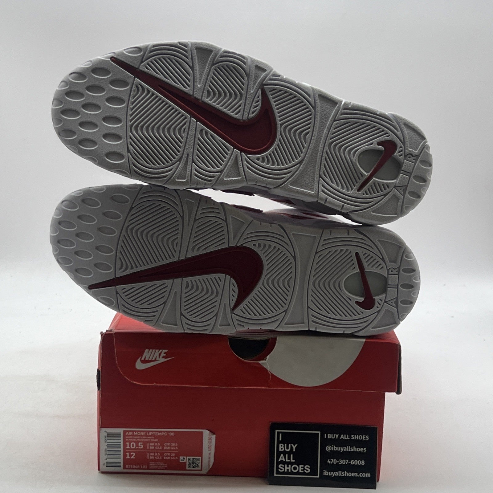 Size 10.5 - Nike Air More Uptempo White Varsity Red 2018 (921948-102)