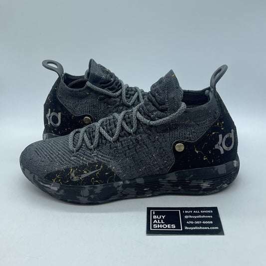 Size 11 - Nike Zoom KD 11 Gold Splatter Grey Yellow Black Suede (AO2604-901)