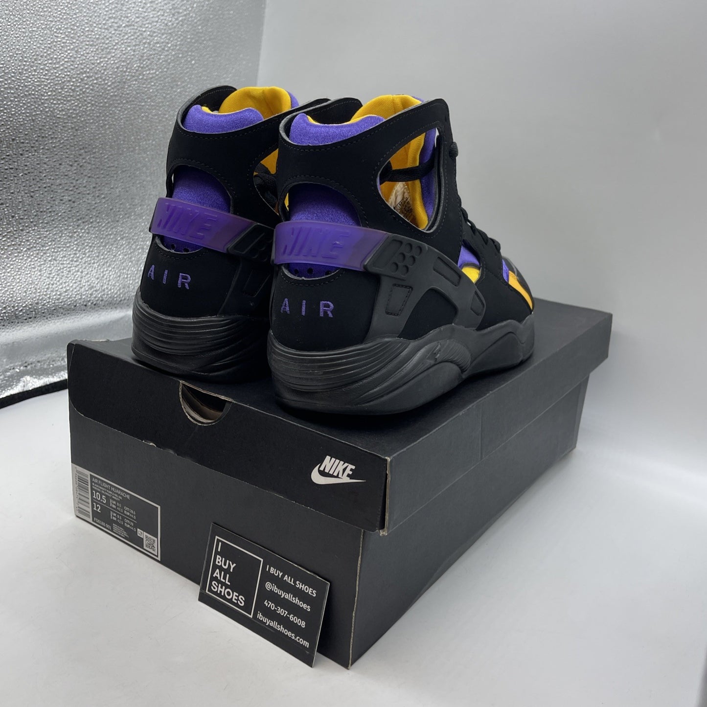 Size 10.5 - Nike Air Flight Huarache Lakers Away (FD0188-001)