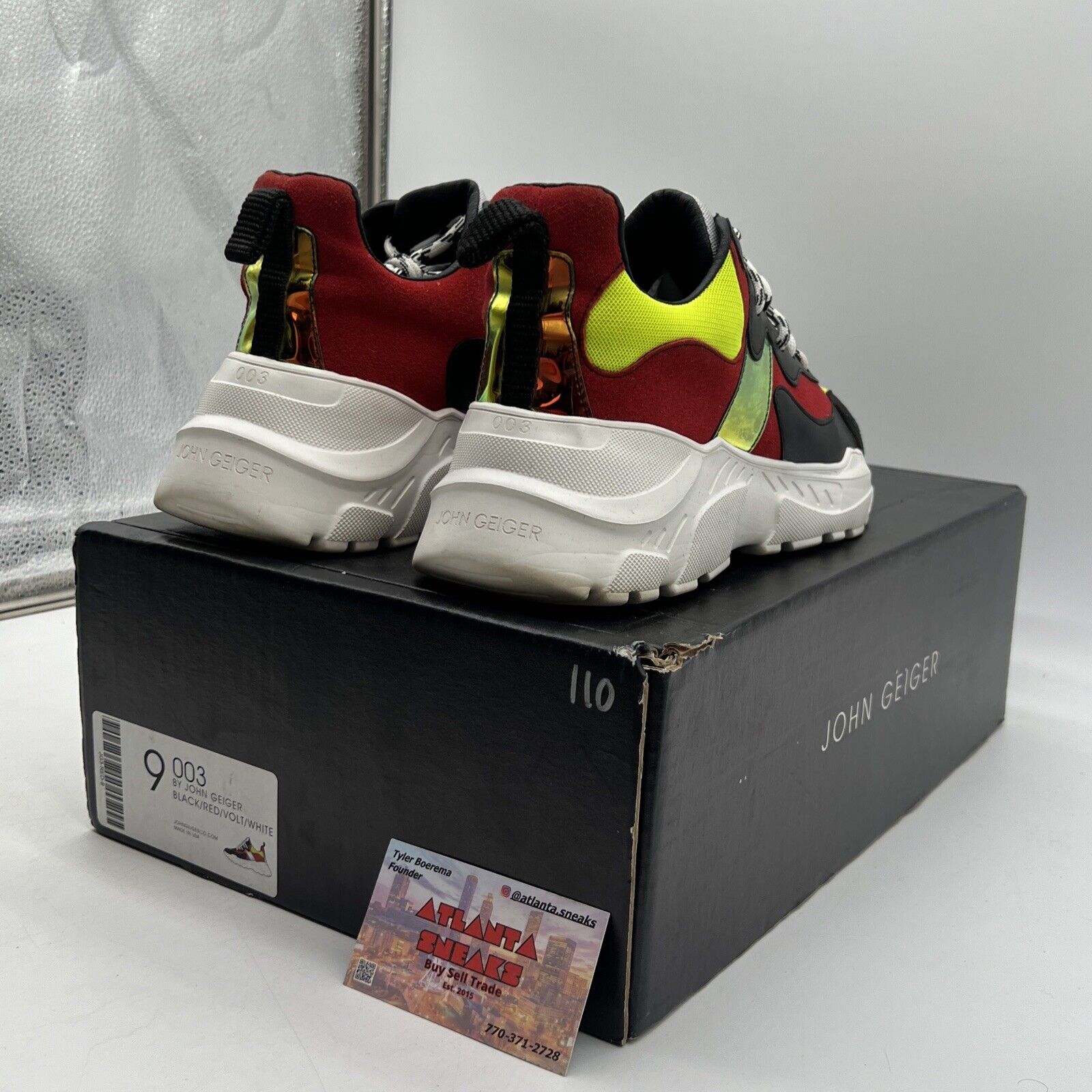 Size 9 - John Geiger 003 Black Red Volt White (JG3-RED-9)