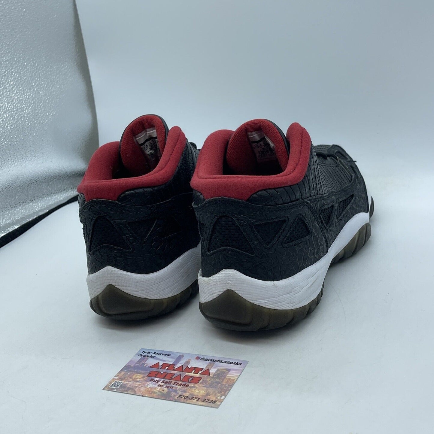 Size 10.5 - Air Jordan 11 Retro IE 2011 Low Black Charcoal Red (306008-001)