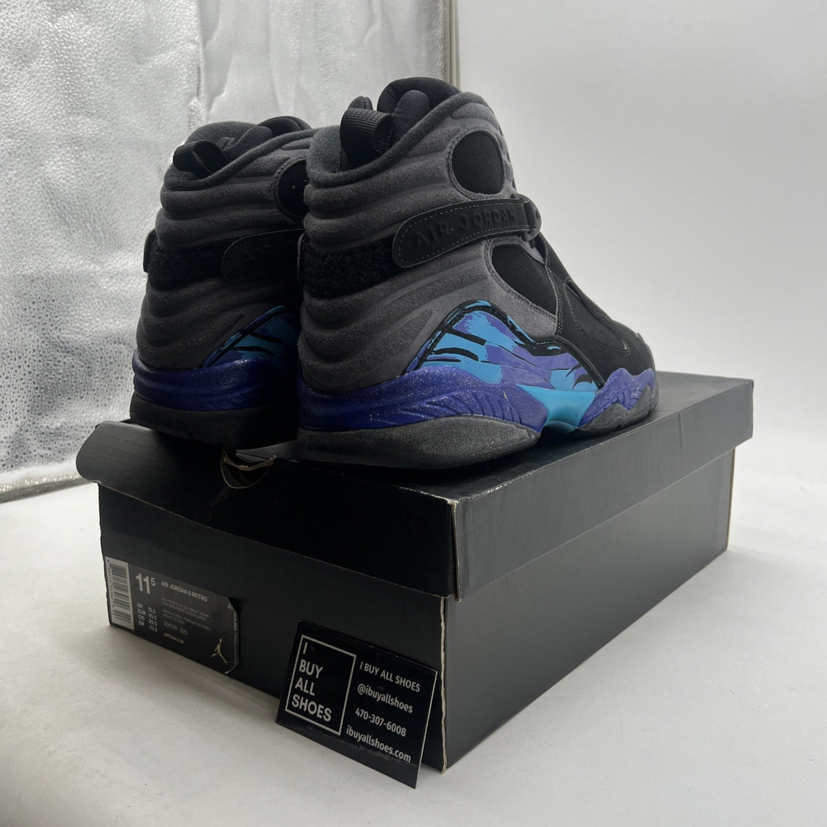 Size 11.5 - Air Jordan 8 Retro Aqua 2015 (305381-025)
