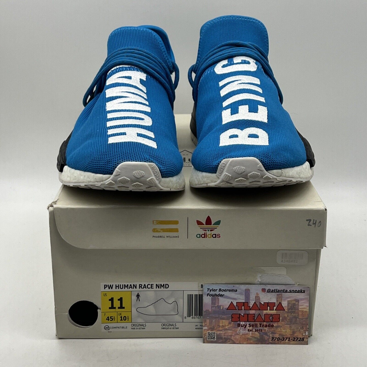 Size 11 - adidas Pharrell x NMD Human Race Blue White (BB0618)