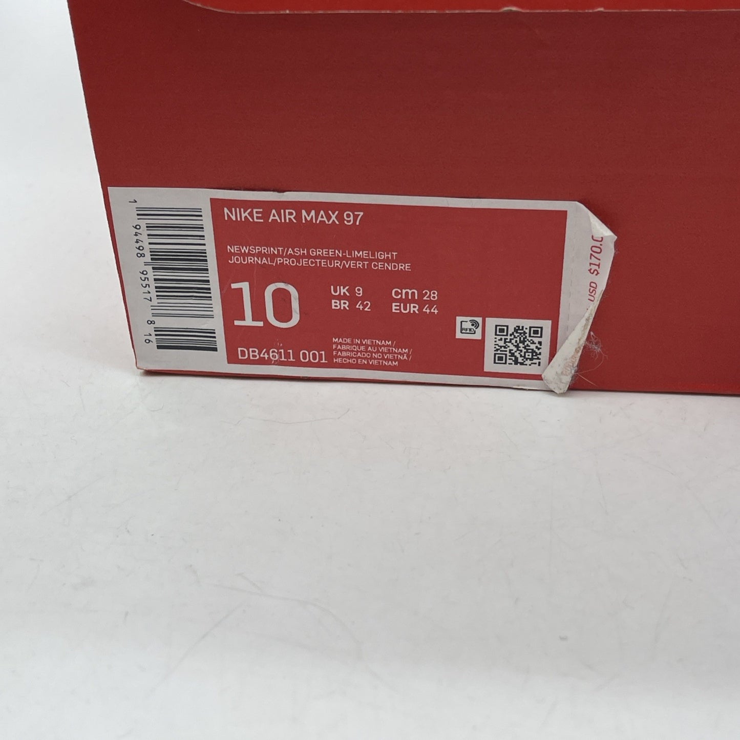 Size 10 - Nike Air Max 97 Newsprint Grey Blue Black Suede Leather (DB4611-001)