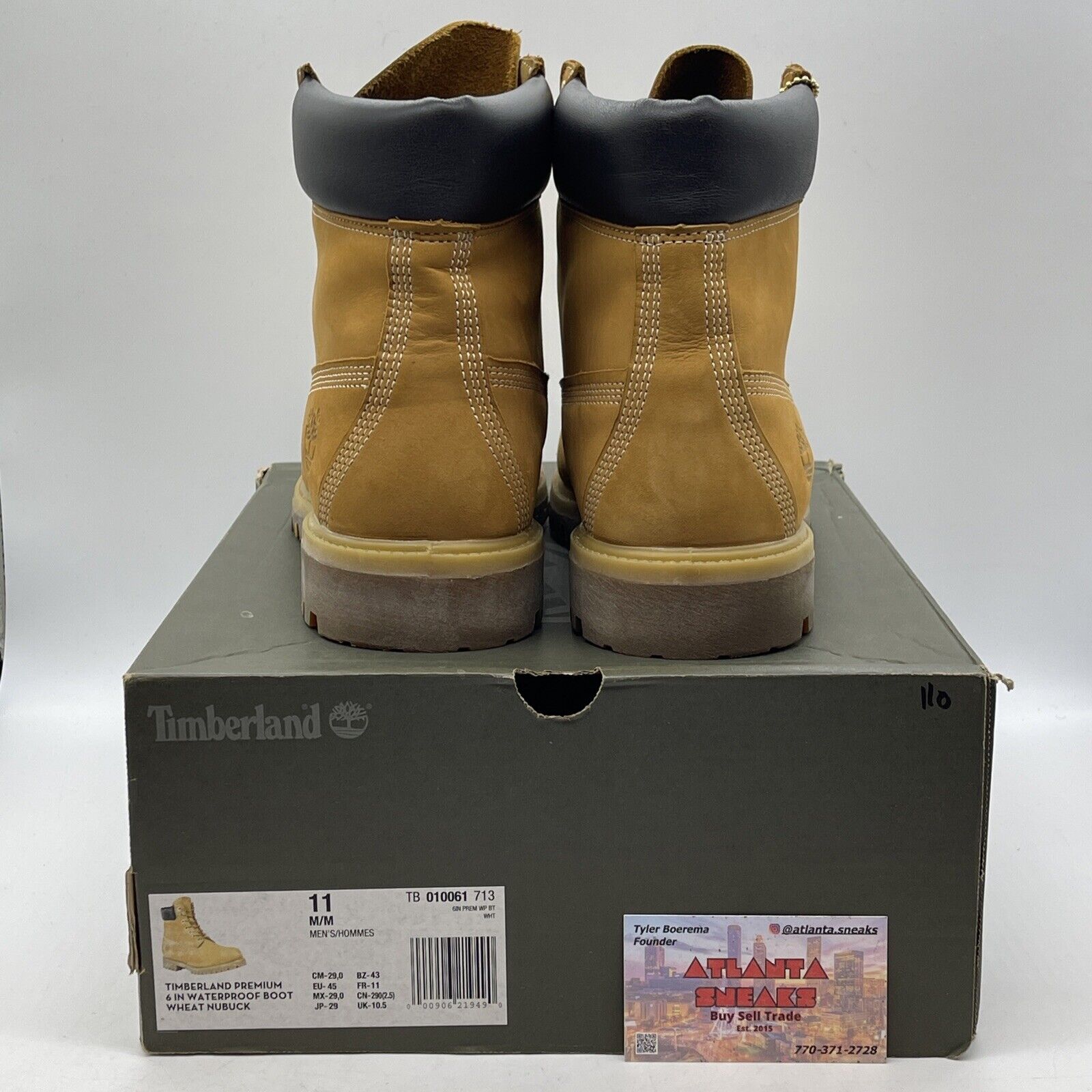 Size 11 - Timberland Men's 6 Inch Premium Waterproof Boots Wheat (TB010061-713)