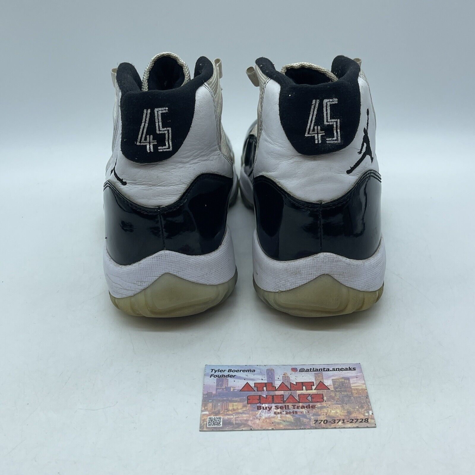 Size 9 - Jordan 11 Retro High Concord Black White Leather Suede (378037-100)