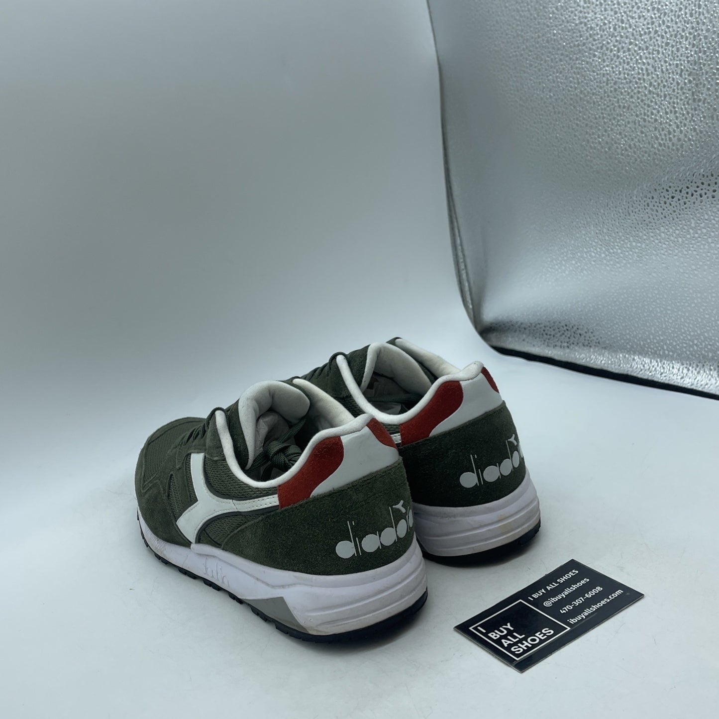 Size 9 - Diadora N902 S Mesh Italia Olive Green/ White/ Red (90395)