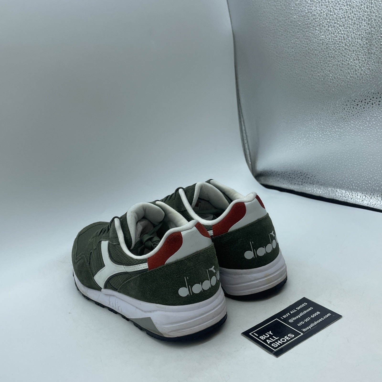 Size 9 - Diadora N902 S Mesh Italia Olive Green/ White/ Red (90395)