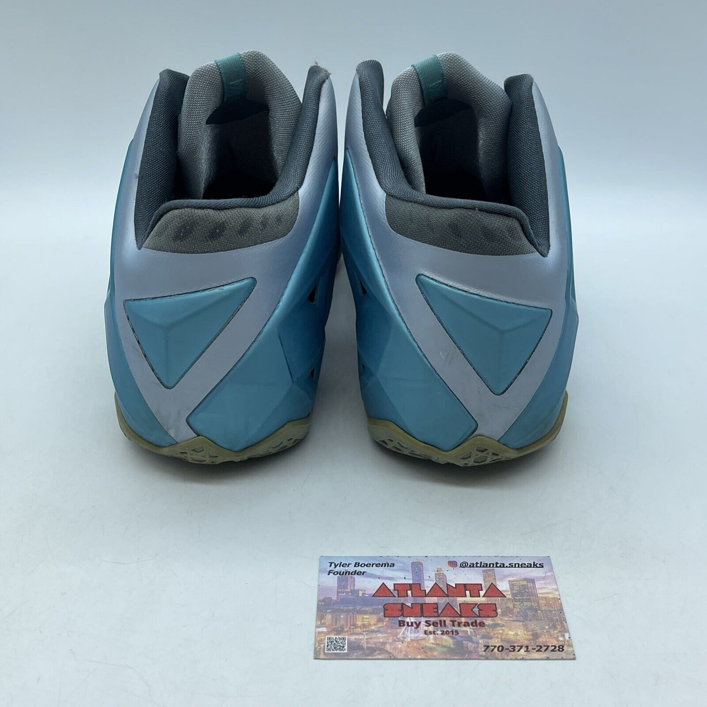 Size 11.5 - Nike LeBron 11 Armory Slate Blue Grey Black Suede (616175-401)
