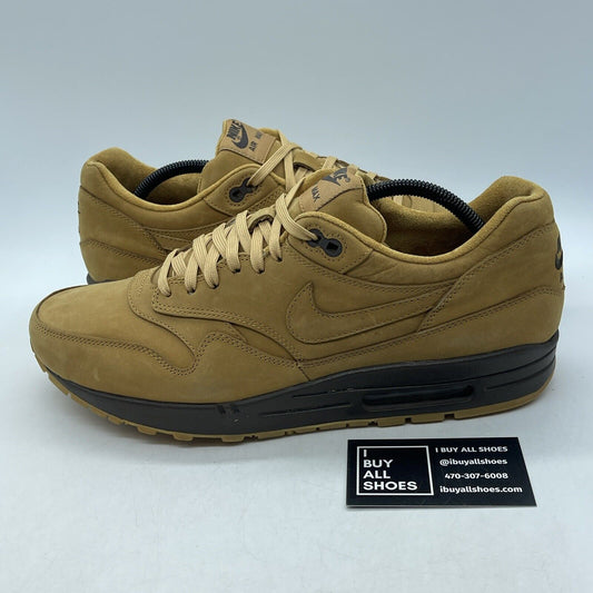 Size 11.5 - Nike Air Max 1 QS Flax Brown Black Suede (704997-200)