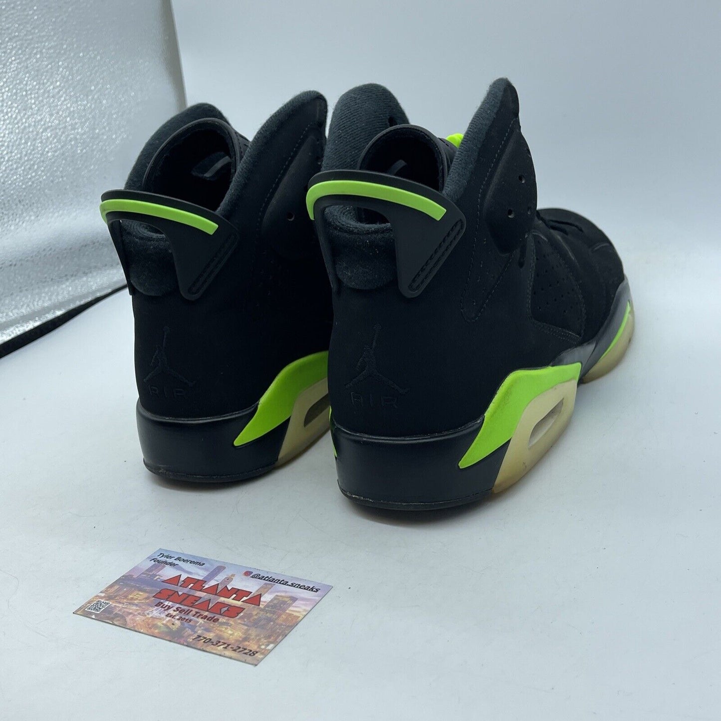 Size 11.5 - Jordan 6 Retro Electric Green 2021 Black Suede Leather (CT8529-003)
