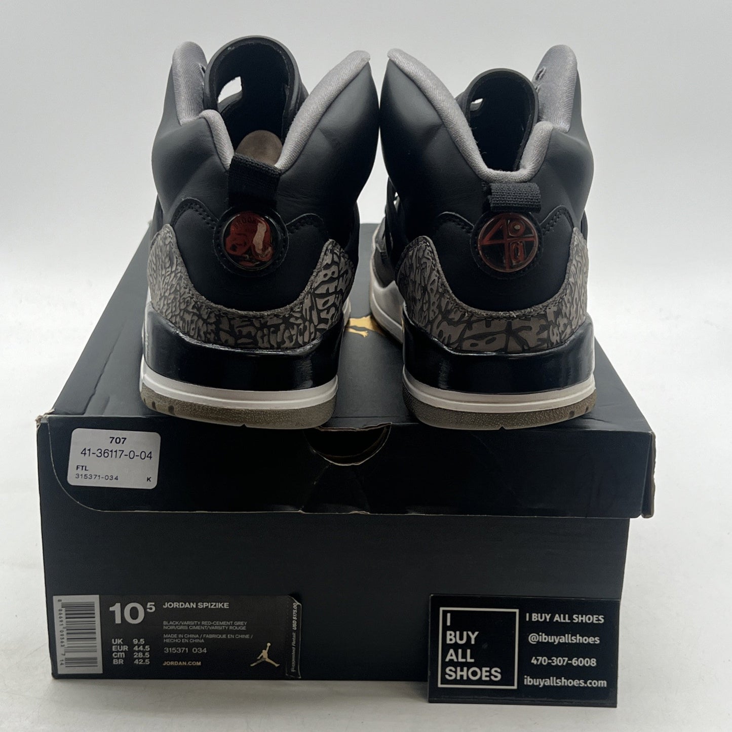 Size 10.5 - Jordan Spizike Black - (315371-034)
