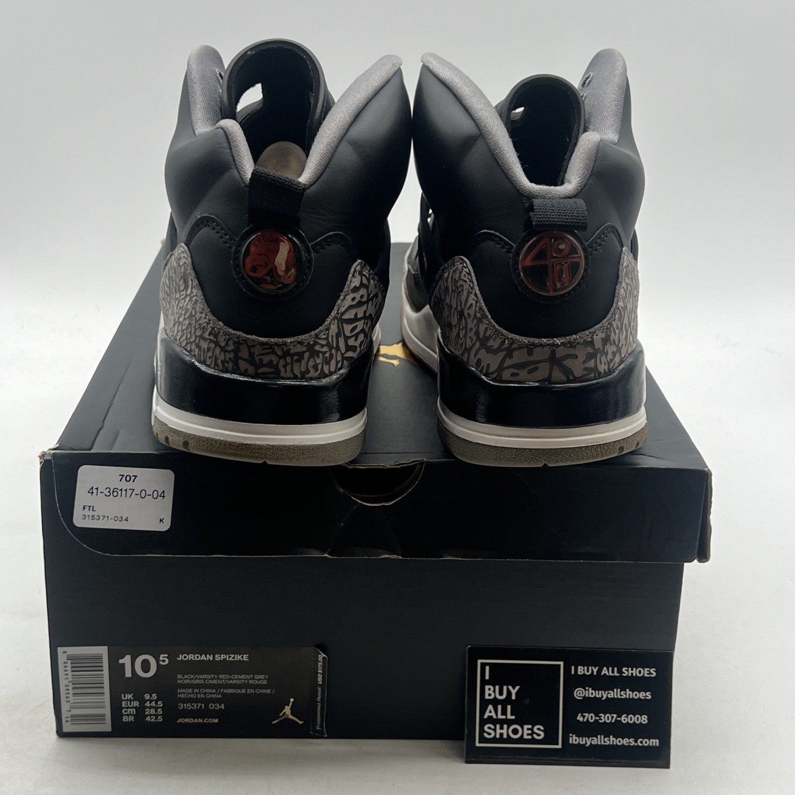 Size 10.5 - Jordan Spizike Black - (315371-034)