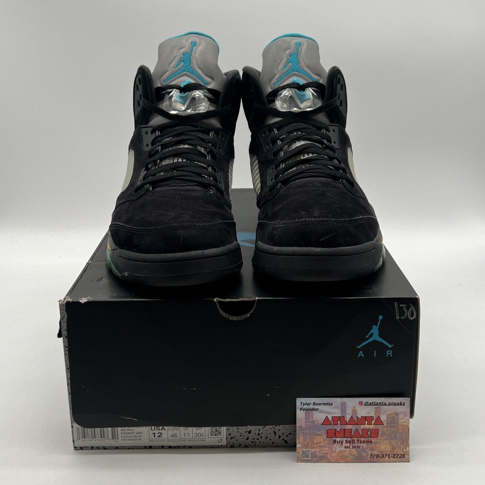 Size 12 - Jordan 5 Retro Mid Aqua Yellow Suede Blue (DD0587-047)