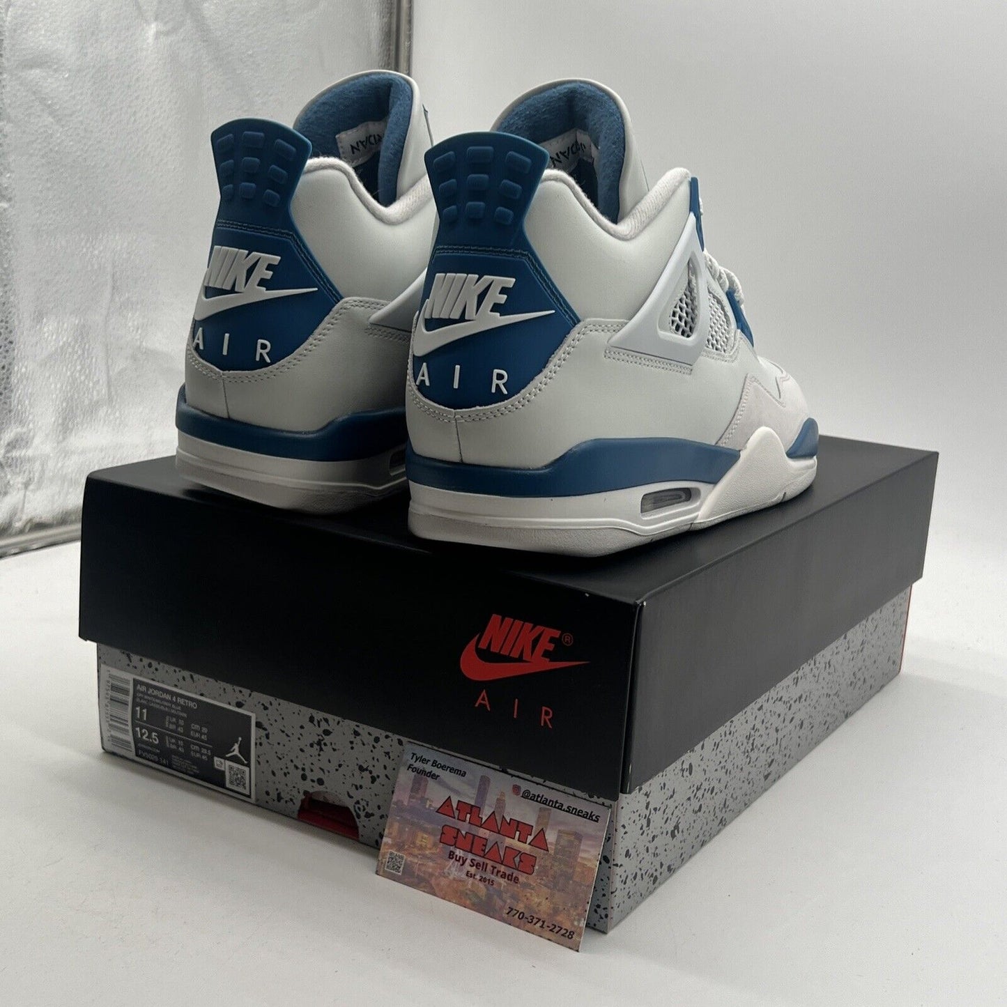 Size 11 - Air Jordan 4 Retro 2024 Military Blue (FV5029-141).