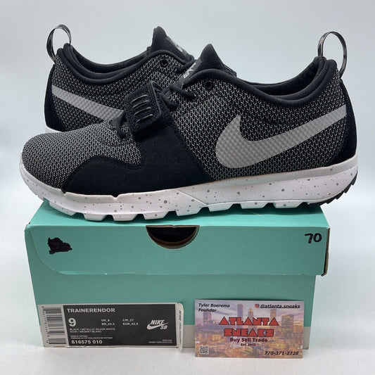Size 9 - Nike SB Trainernedor Gray White Black Suede (616575-010)
