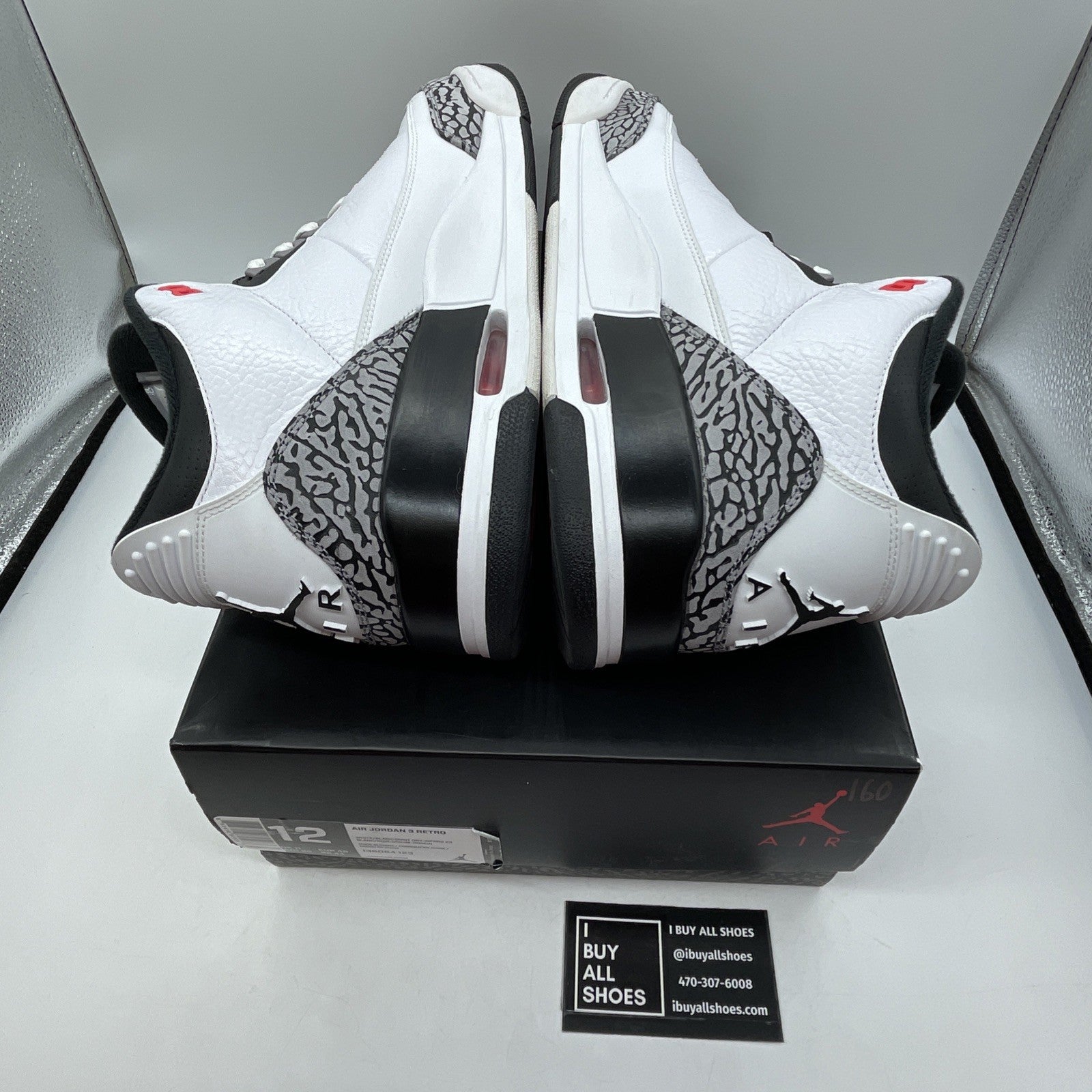 Size 12 - Air Jordan 3 Retro Infrared 23 White Black Grey Suede (136064-123)