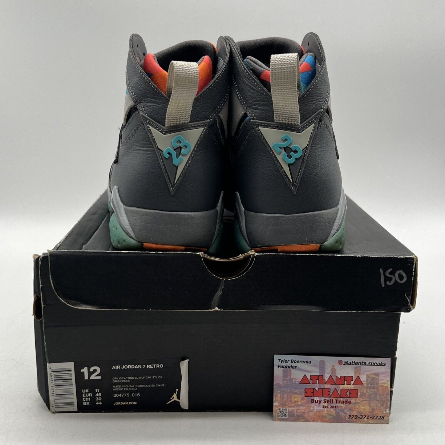 Size 12 - Air Jordan 7 Retro Barcelona Days Grey Suede Leather (304775-016)