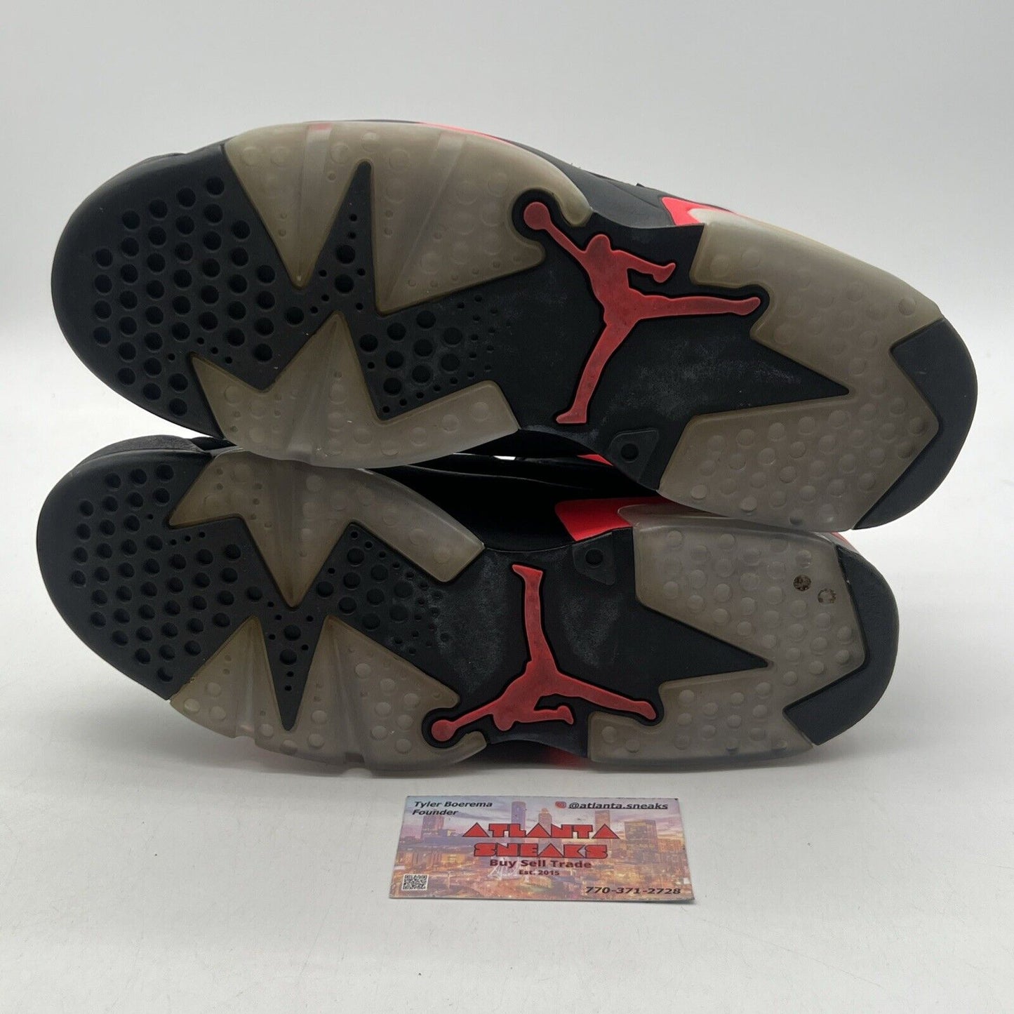 Size 8.5 - Jordan 6 Retro Infrared Black 2014 Black Red Suede (384664-023)