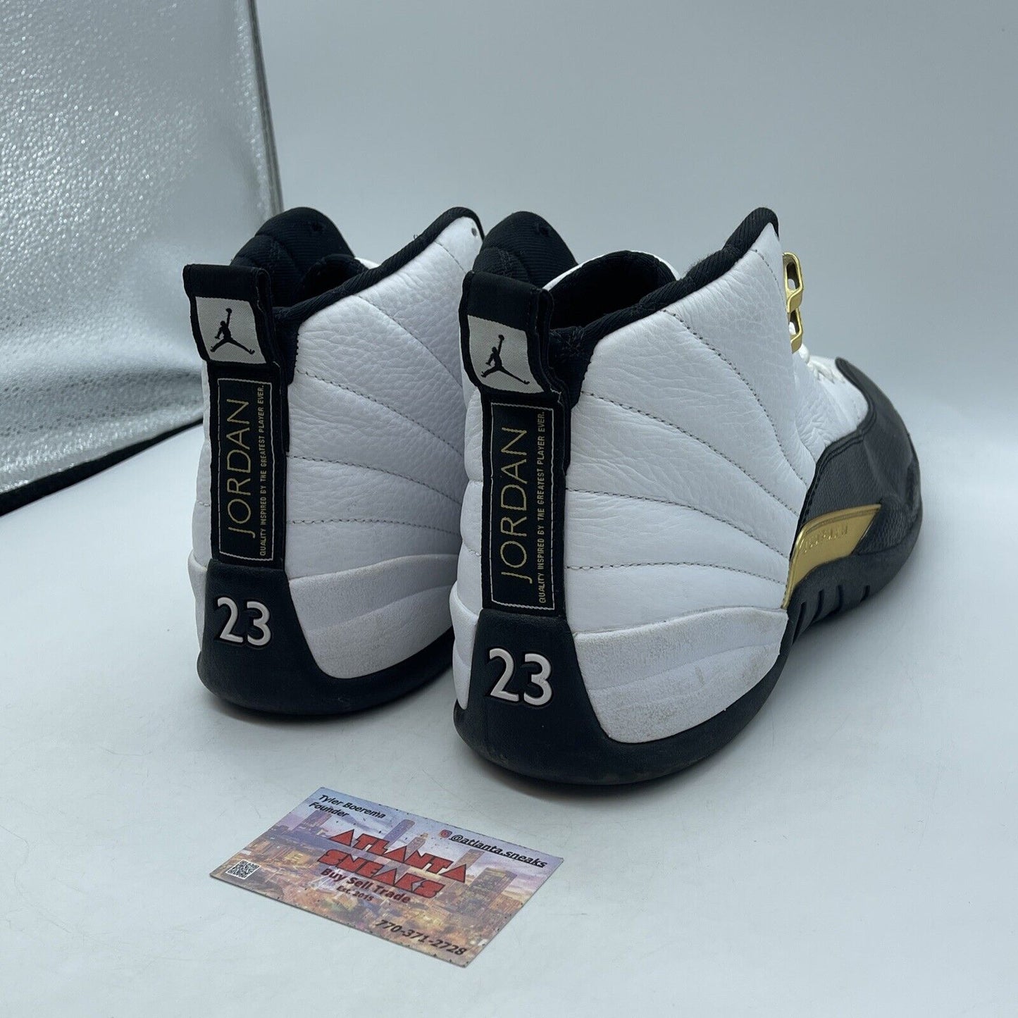 Size 13 - Jordan 12 Royalty Gold Black White Leather (CT8013-170)