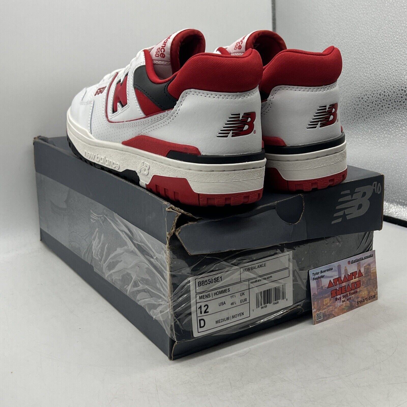 Size 12 - New Balance 550 White Team Red Black Leather (BB550SE1)