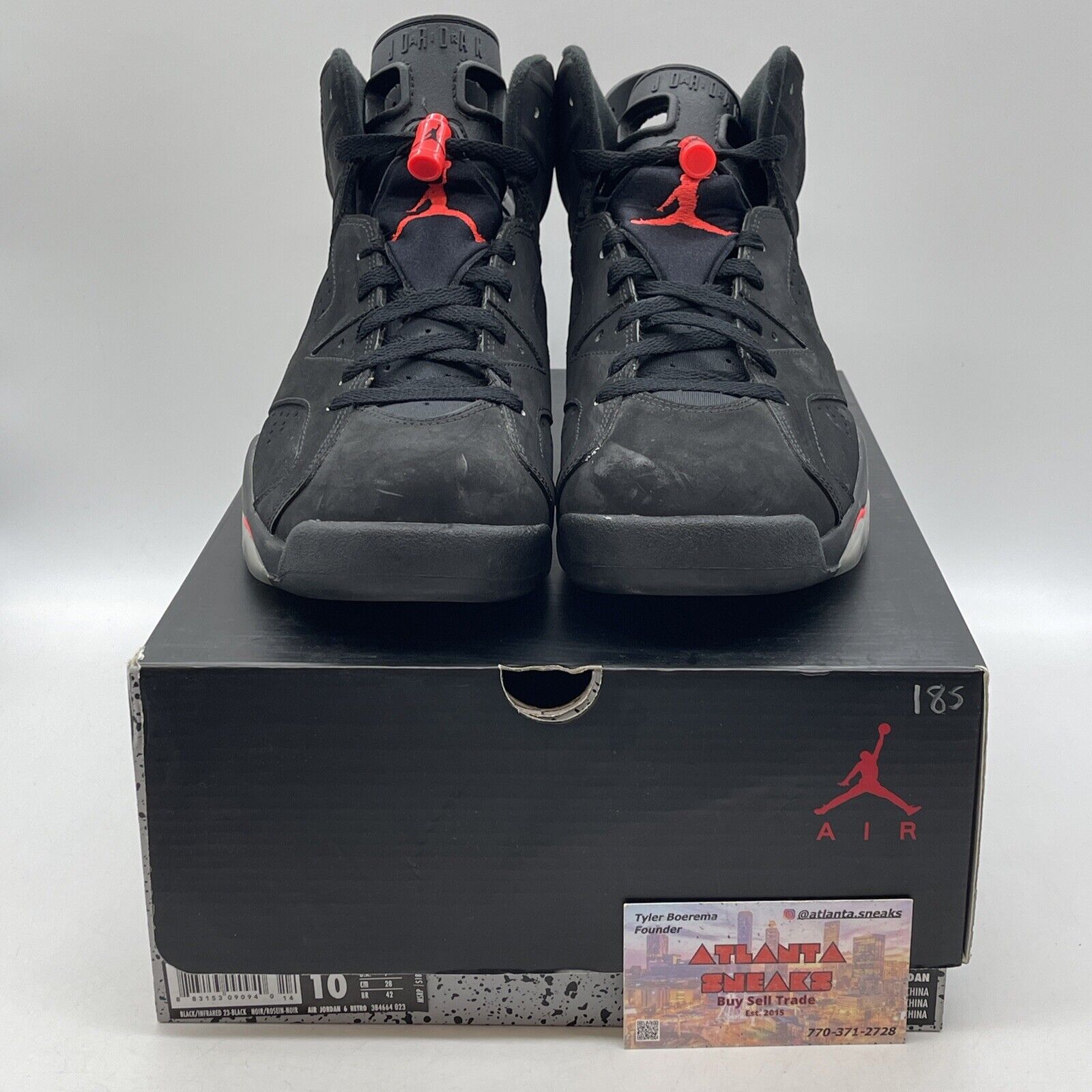 Size 10 - Jordan 6 Retro Infrared Black 2014 Pink Black Suede (384664-023)