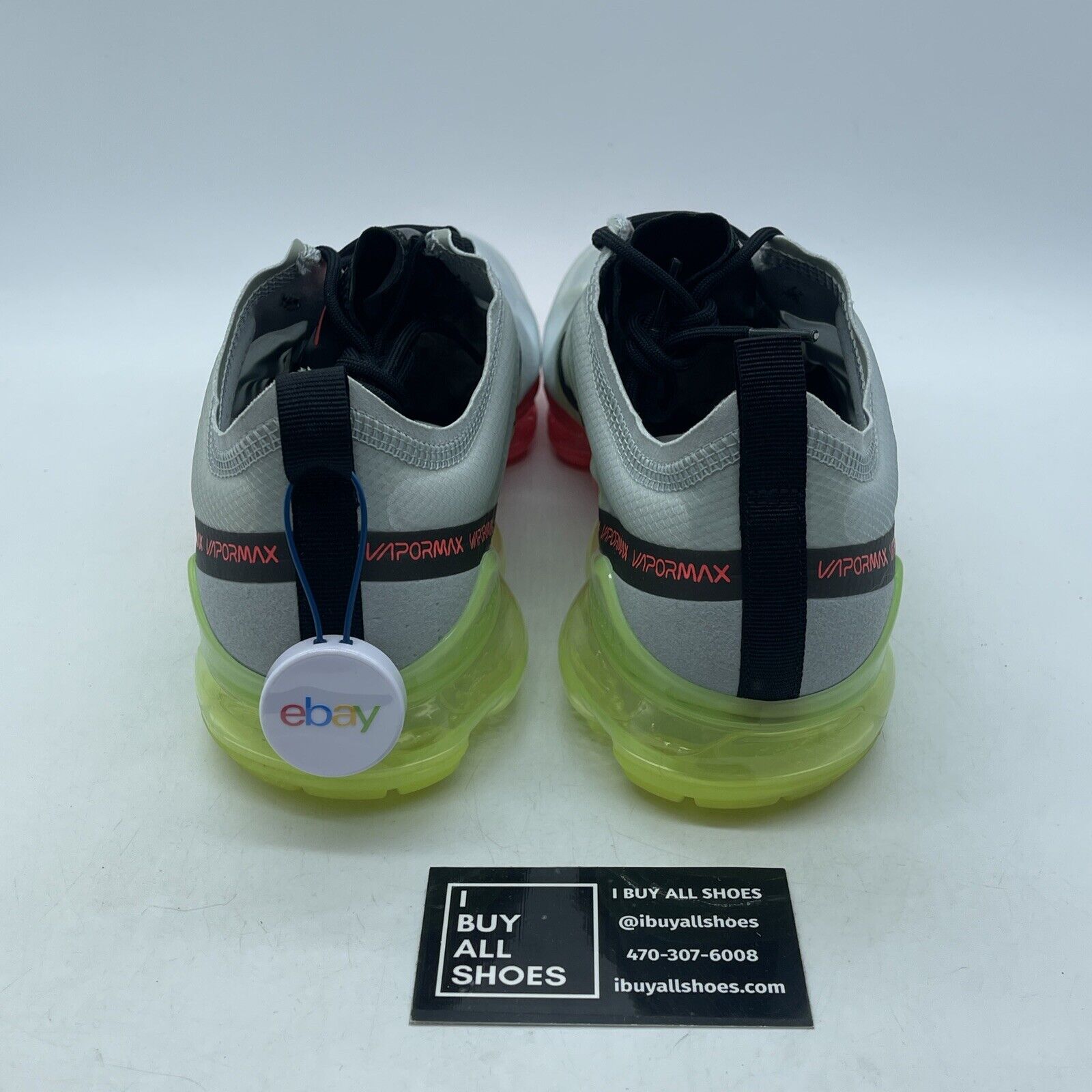 Size 12 - Nike Air VaporMax 2019 Neon Collection Grey Black Leather (AR6631-007)