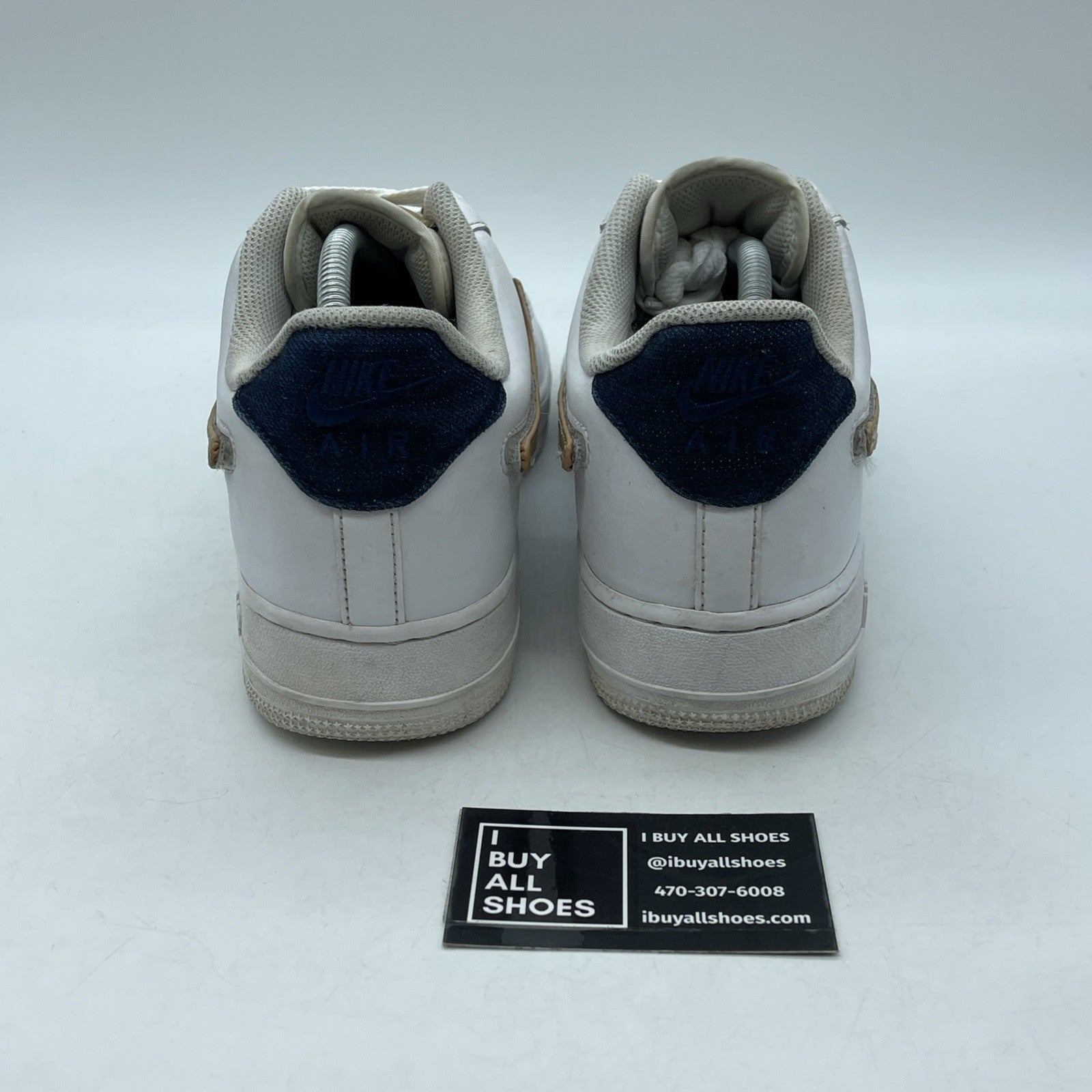 Size 10 - Nike Air Force 1 '07 LV8 Low Removable Swoosh White Vachetta Tan
