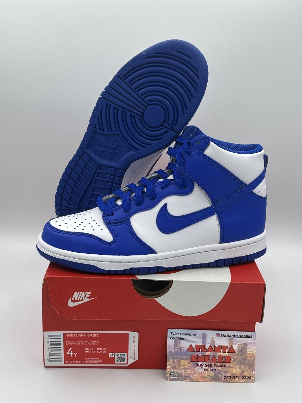 Size 4 - Nike Dunk High Game Royal 2021
