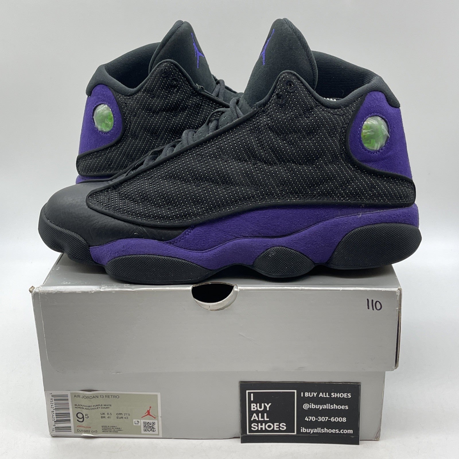 Size 9.5 - Jordan 13 Retro Court Purple Black Suede Leather (DJ5982-015)