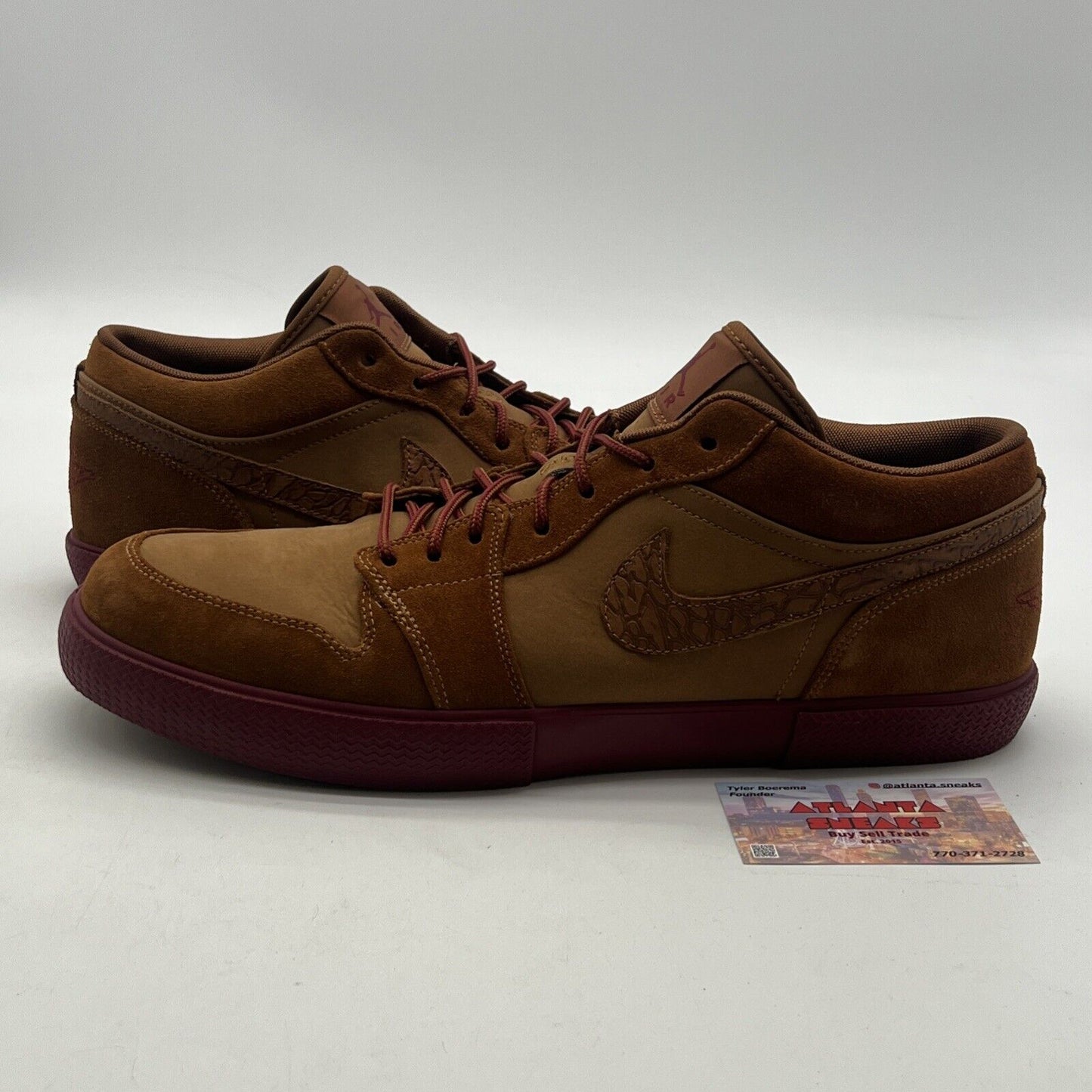 Size 14 - Nike Air Jordan 1 Low Men's Shoes  Retro V1 Brown Suede (481177-202)