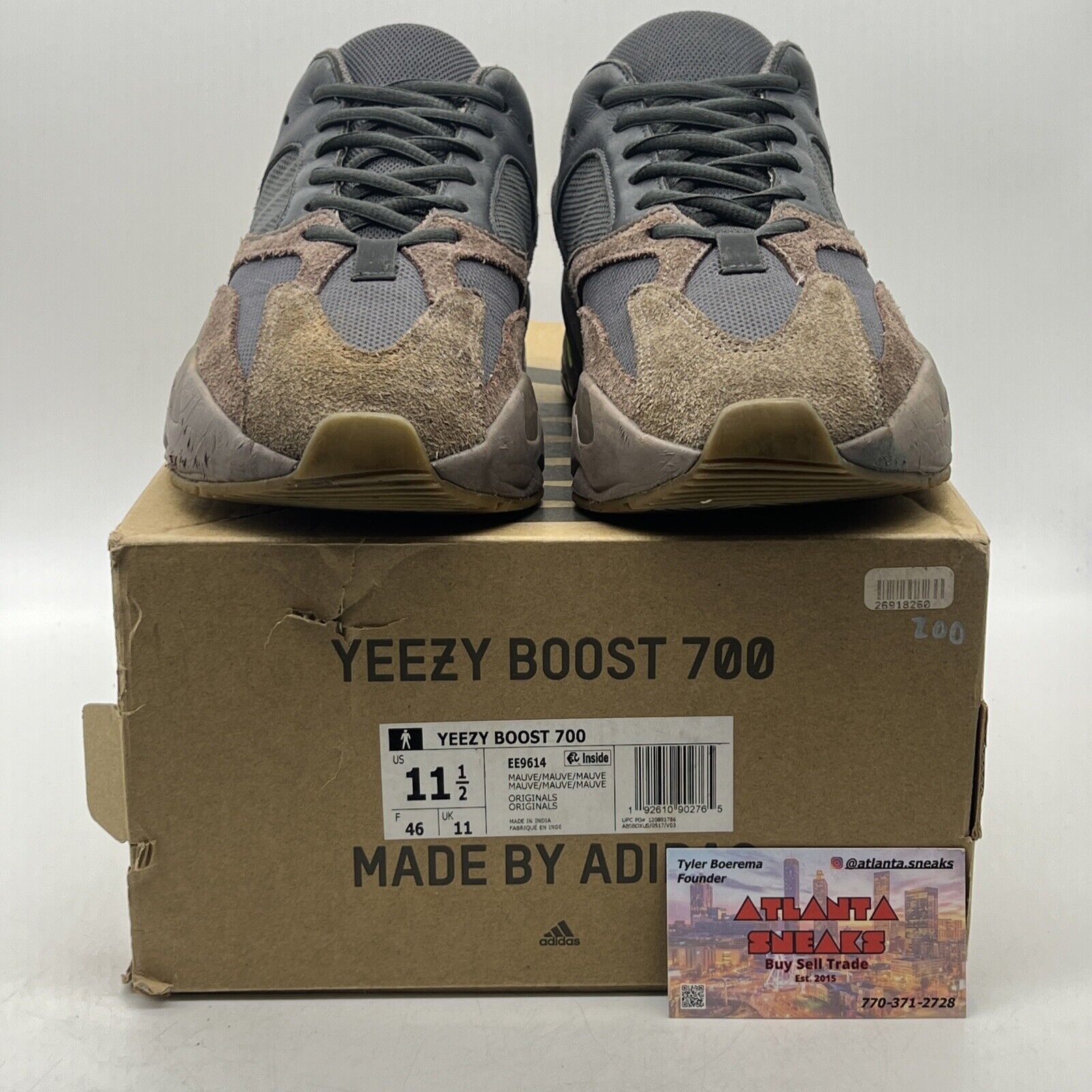 Size 11.5 - adidas Yeezy Boost 700 V1 Mauve Black Brown Suede Leather (EE9614)