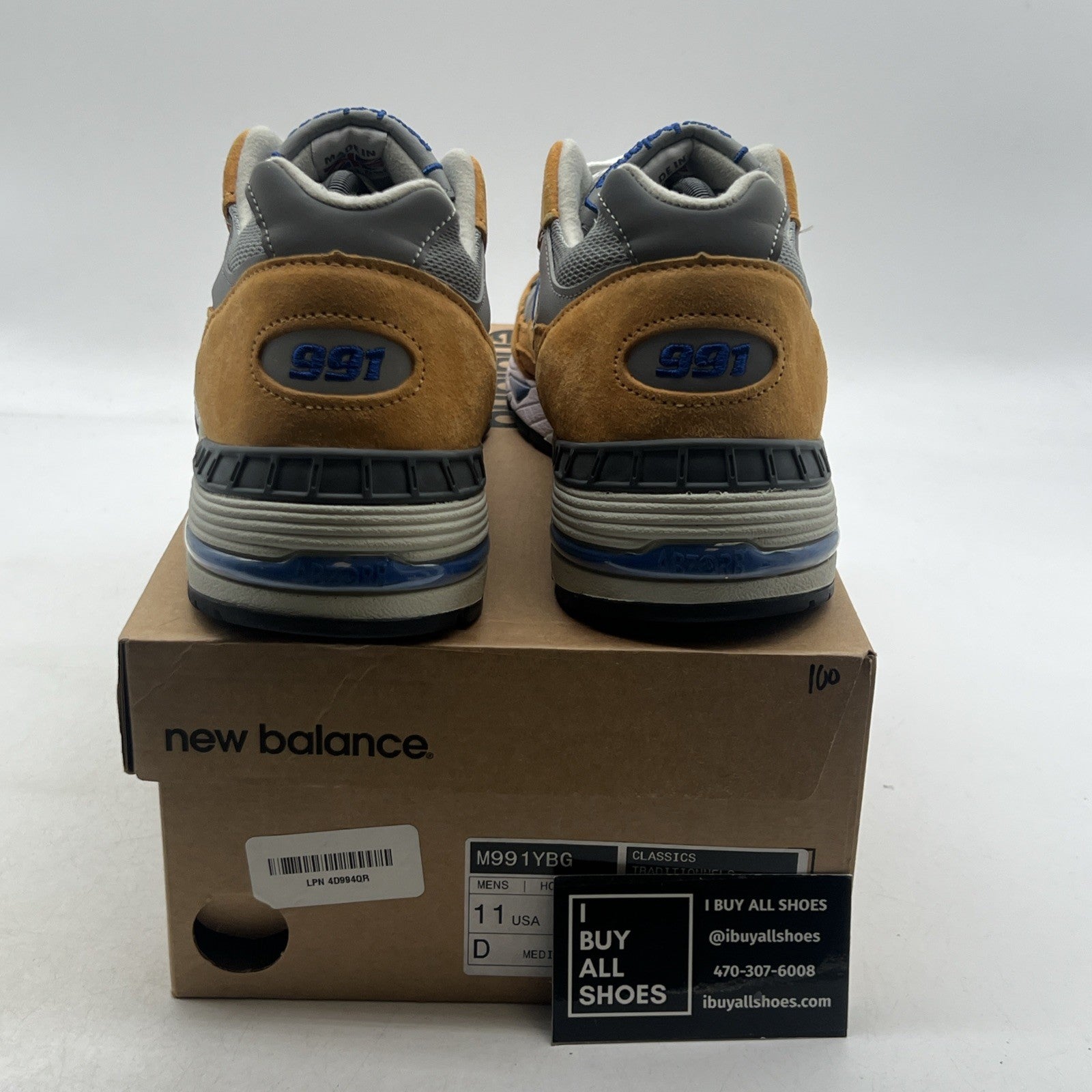 Size 11 - New Balance 991 Made In England "Yellow Blue" Yellow Blue (M9911YBG)