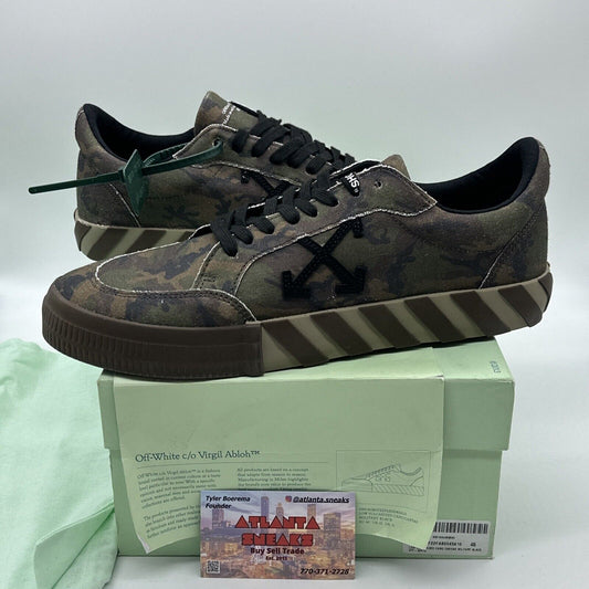 OFF-WHITE Vulc Low Black Camo Green Size 12 / 45 Brown Canvas New OG All