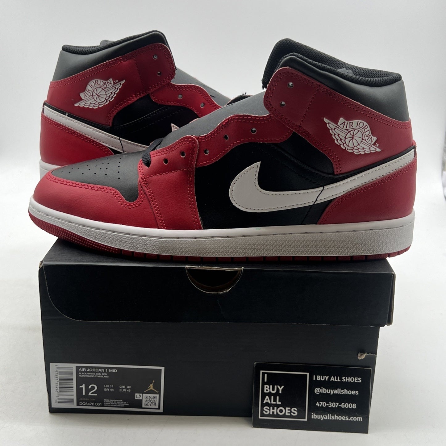 Size 12 - Air Jordan 1 Mid Gym Red Black White (DQ8426-061)