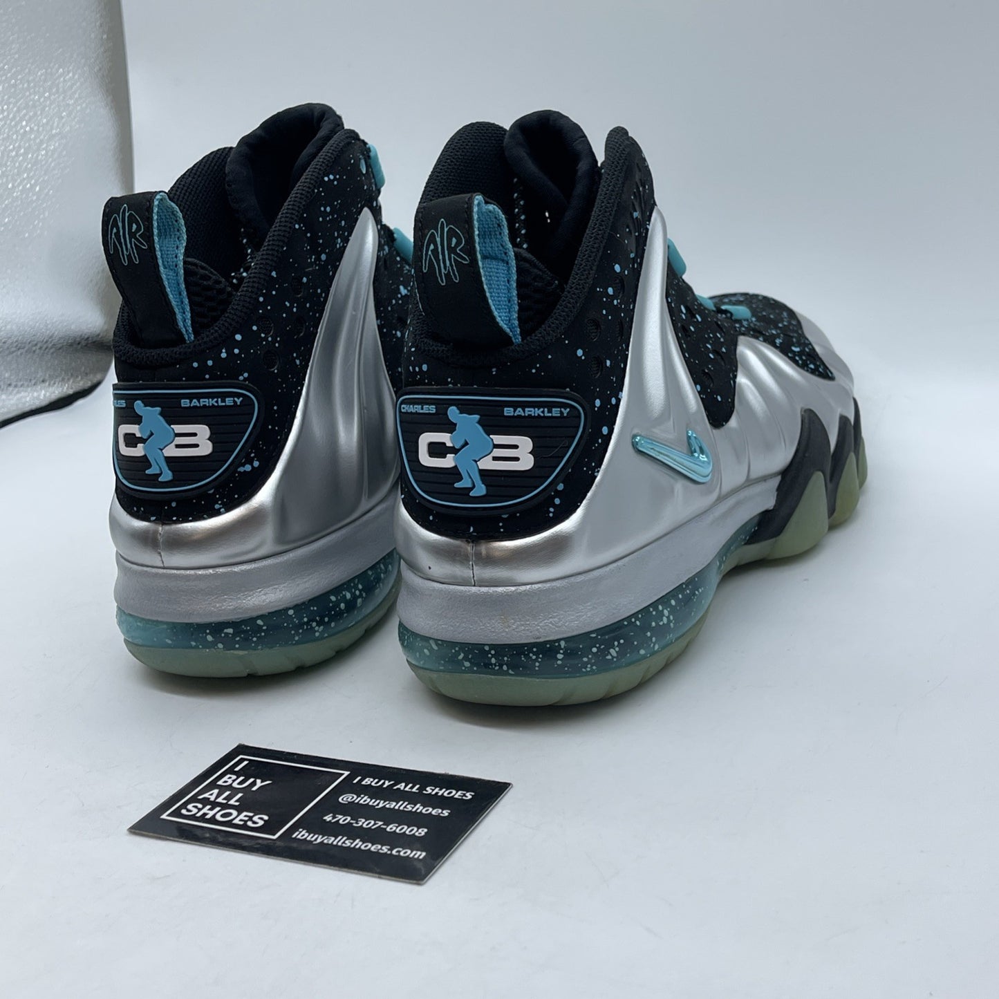 Size 9 - Nike Barkley Posite Max Splatter Black Grey Suede (555097-040)