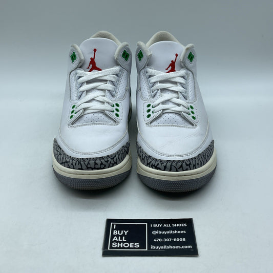 Size 8W - Nike Air Jordan 3 Retro Lucky Green Leather Grey (CK9246-136)