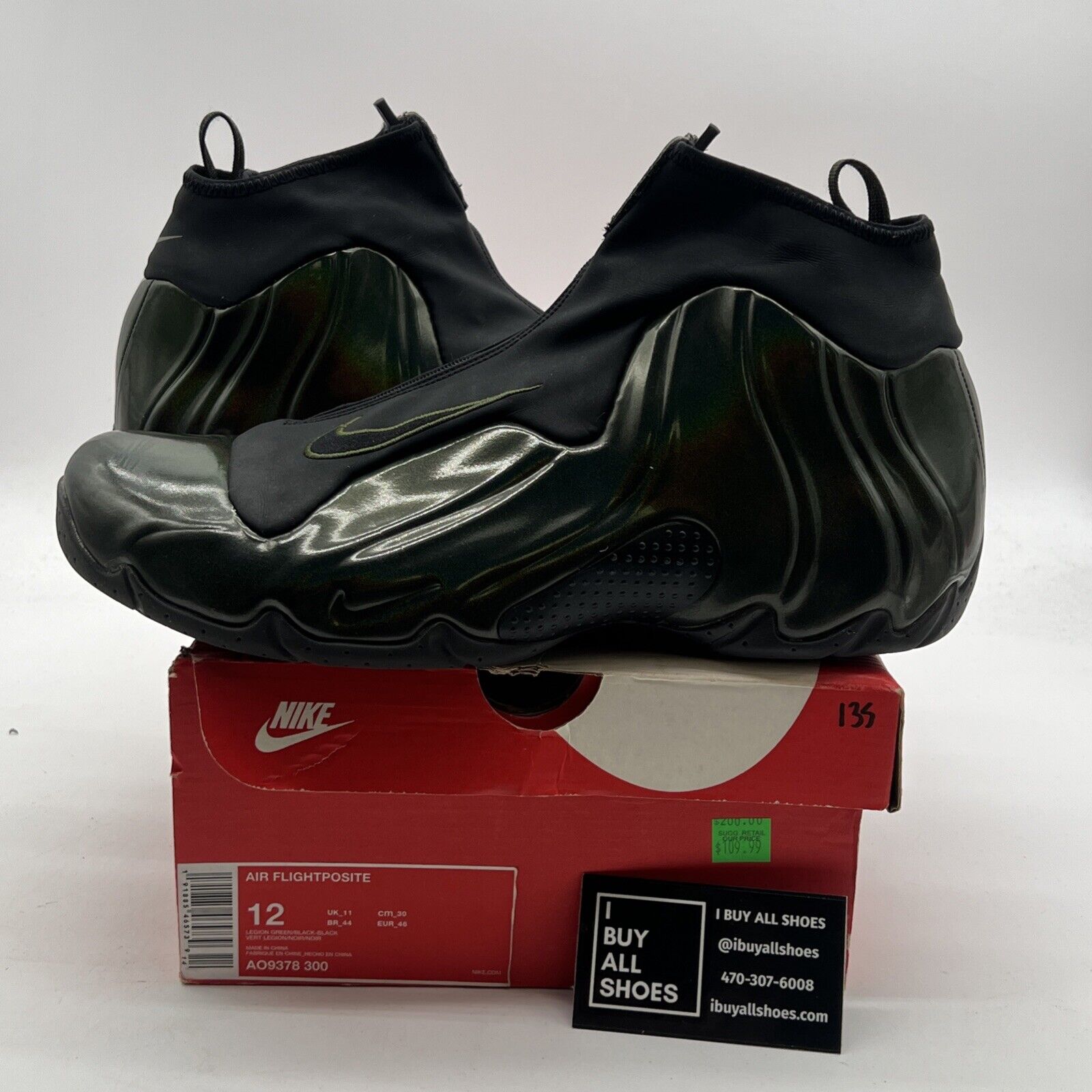 Size 12 - Nike Air Flightposite One Legion Green (AO9378-300)
