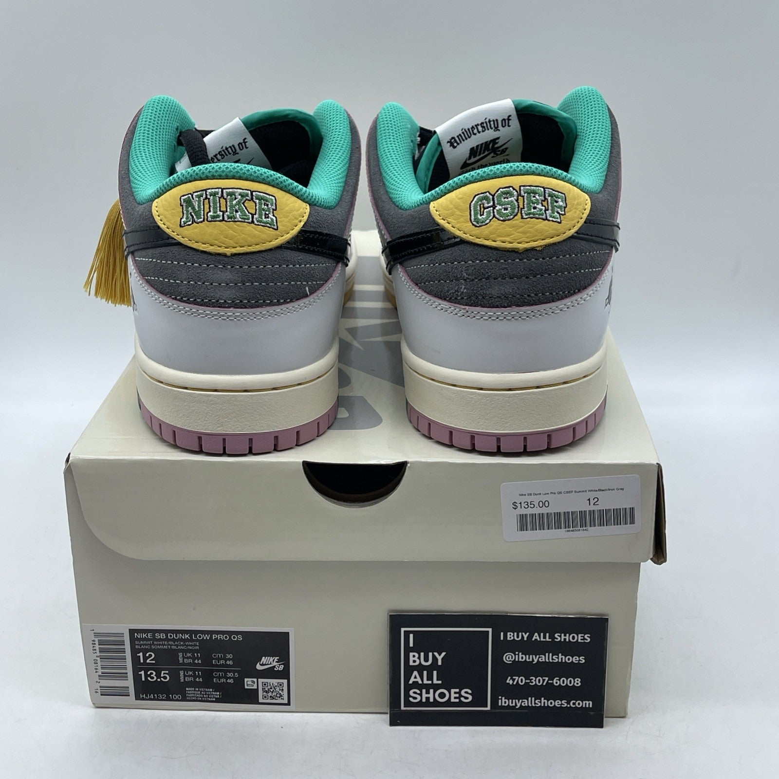 Size 12 - CSEF x Nike Dunk SB Low White Clear Emerald (HJ4132-100)