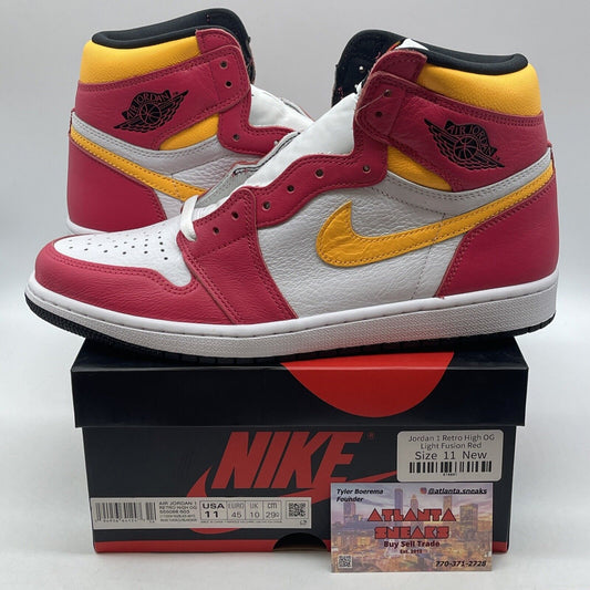 Size 11 - Jordan 1 Retro High OG Light Fusion Red 2021 Leather (555088-603)