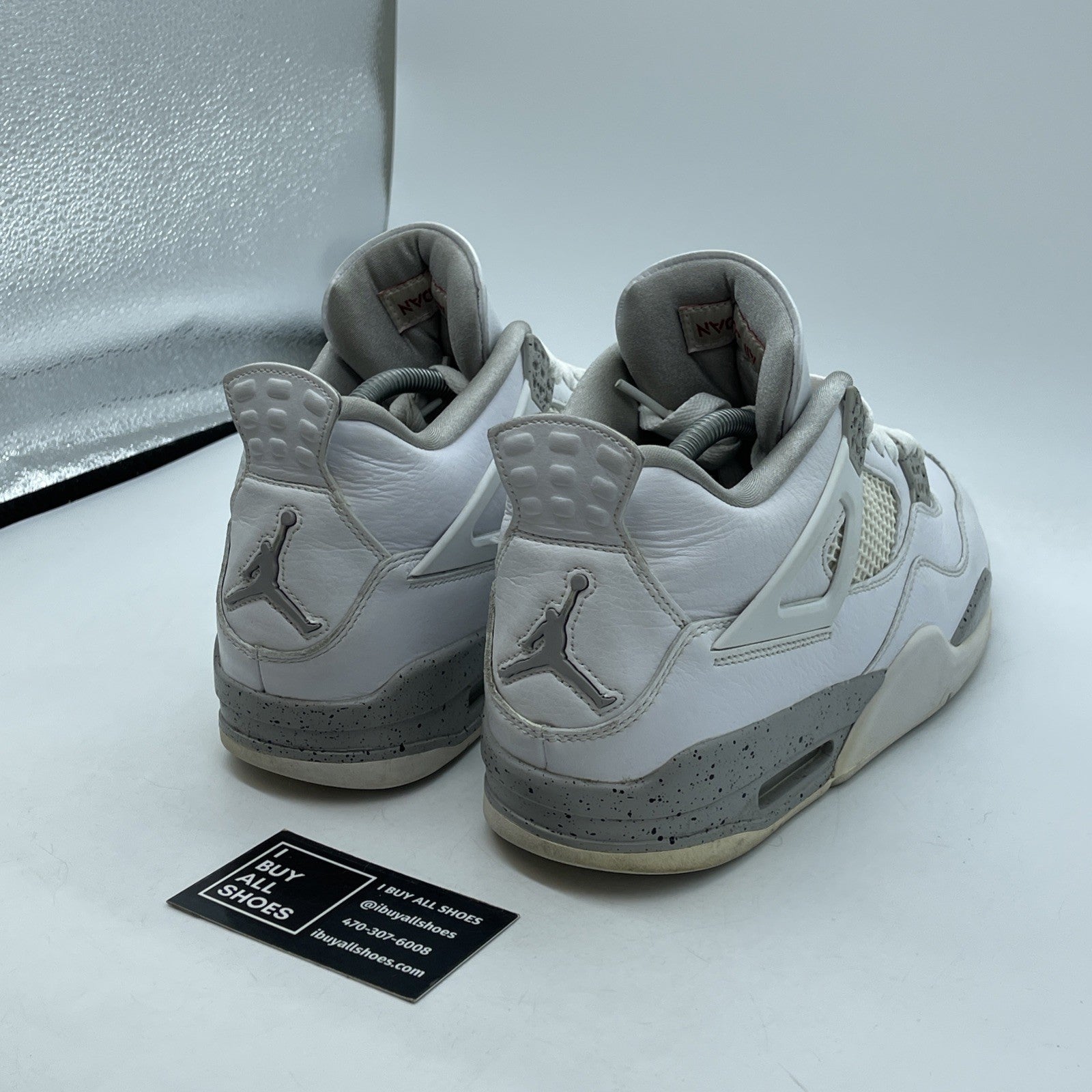 Size 9.5 - Jordan 4 Retro Mid White Oreo Red Grey Leather (CT8527-100)