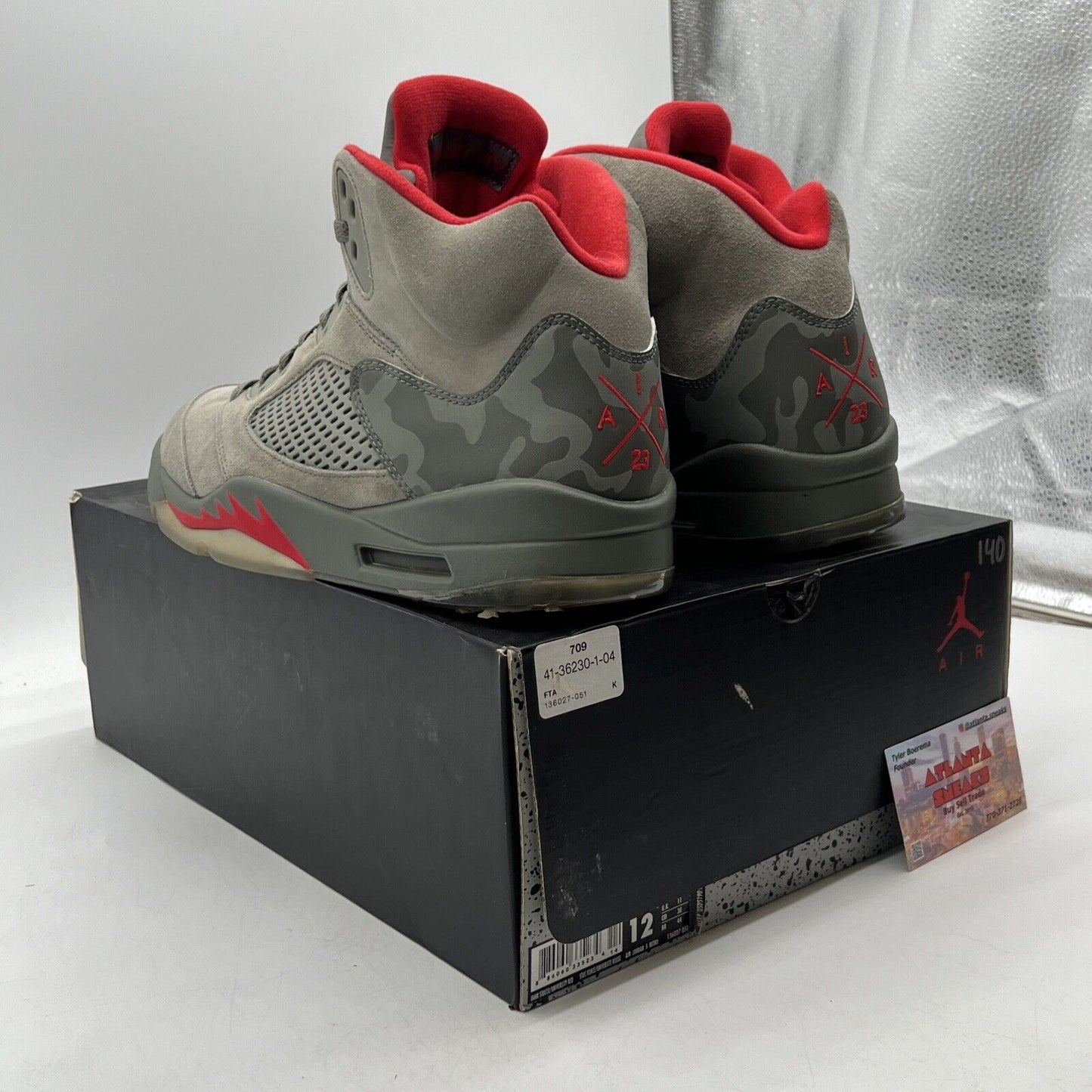 Size 12 - Air Jordan 5 Retro Camo Red Suede (136027-051)