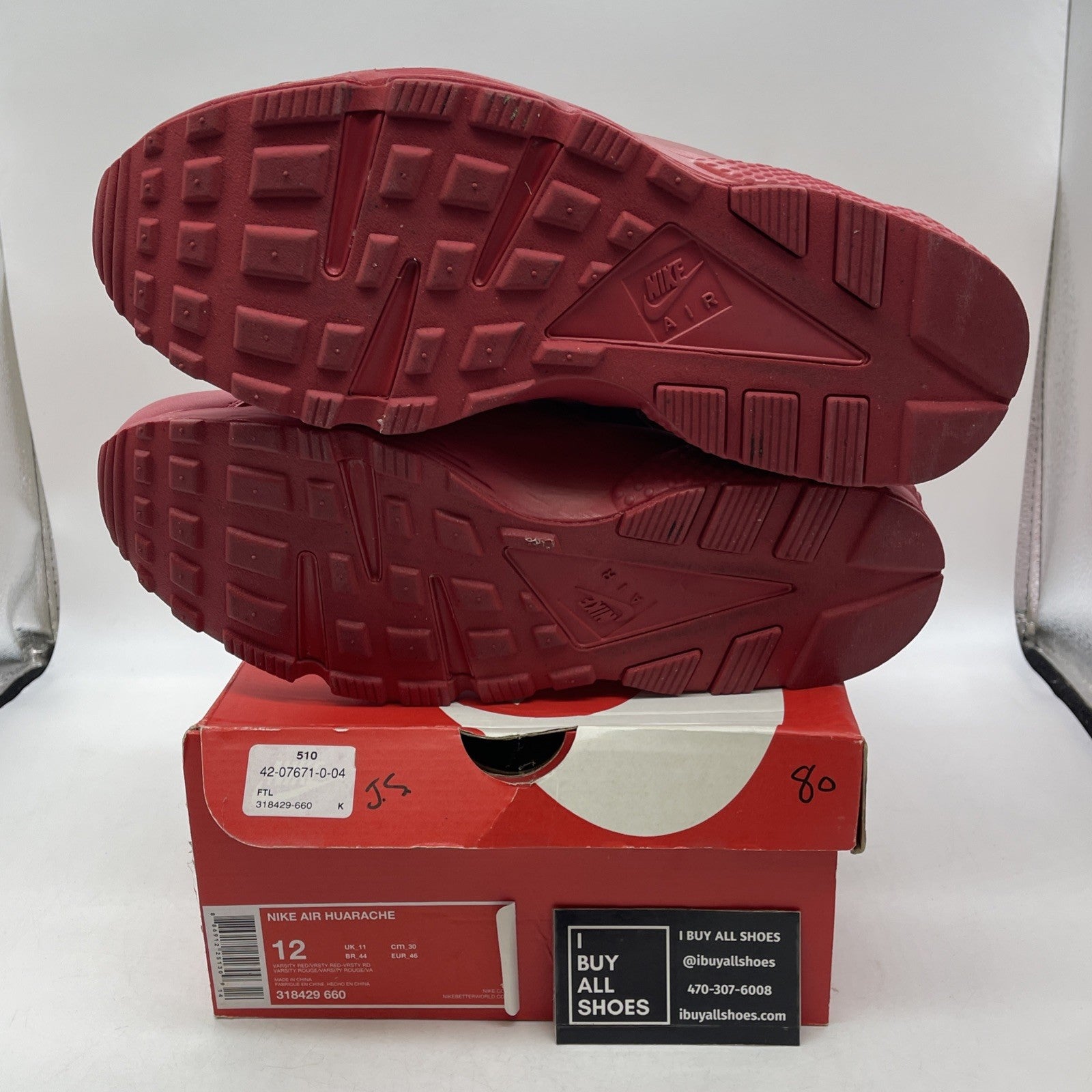 Size 12 - Nike Air Huarache Triple Red (318429-660)